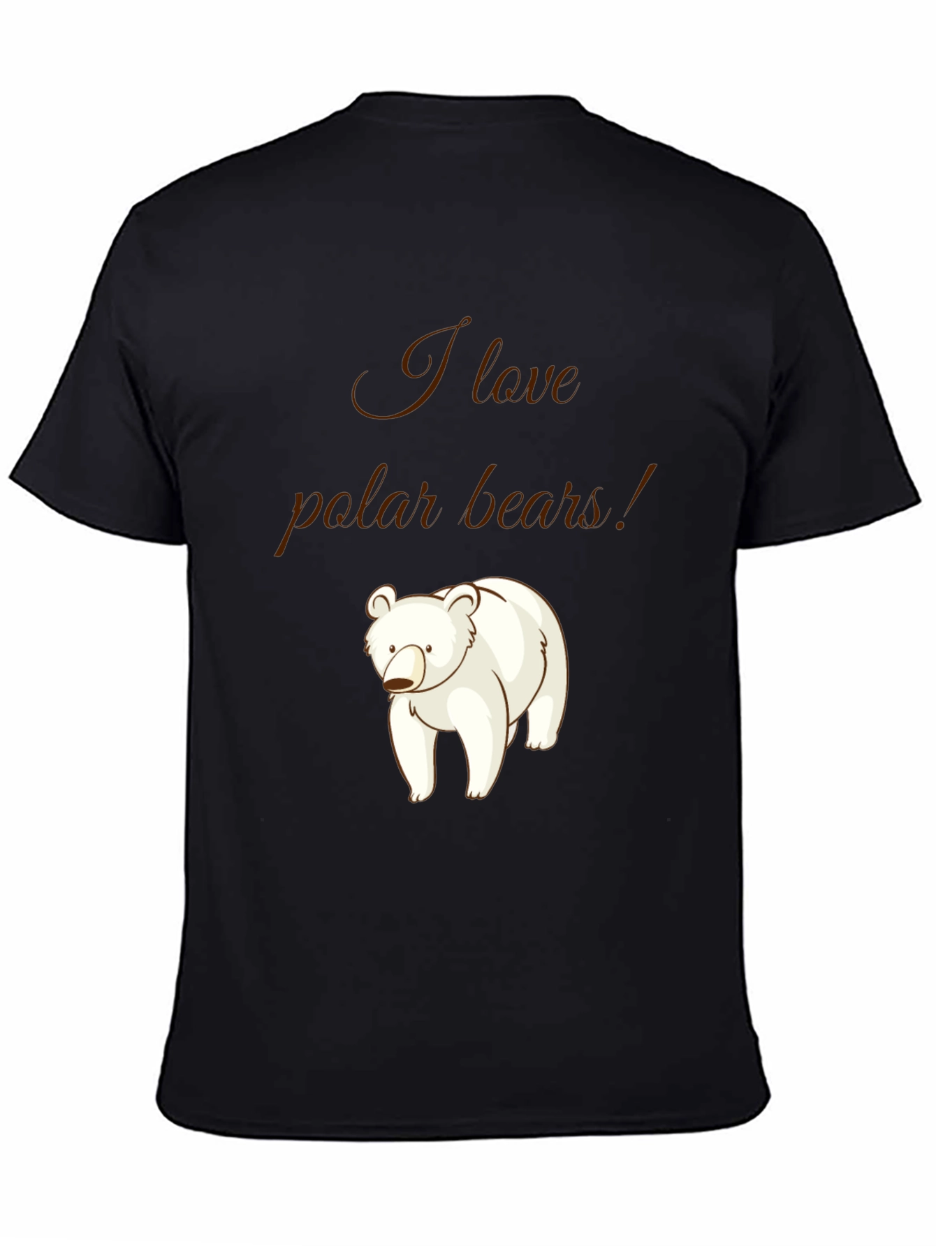 I Love Polar Bears Graphic T-Shirt - Black