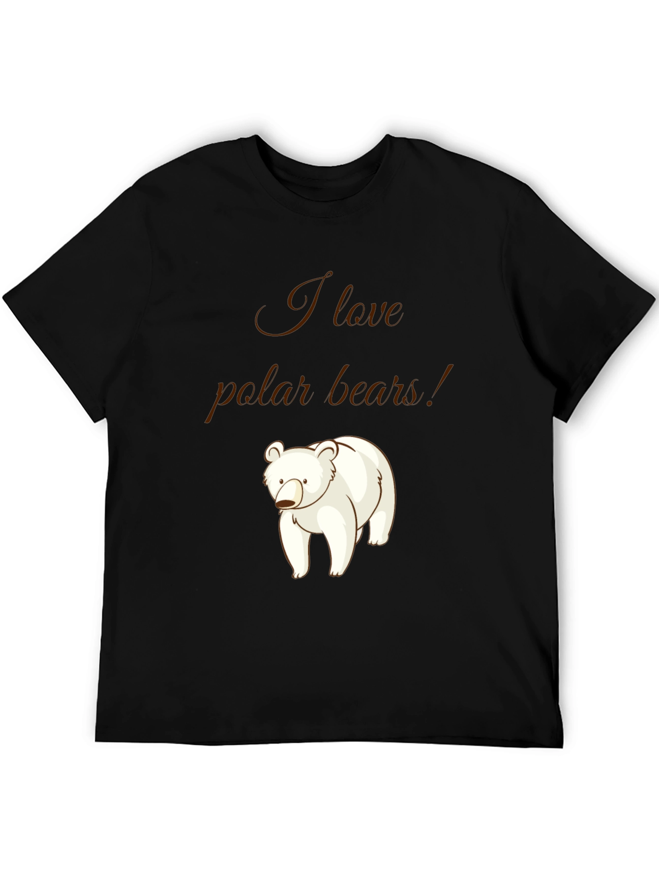 I Love Polar Bears Graphic T-Shirt - Black