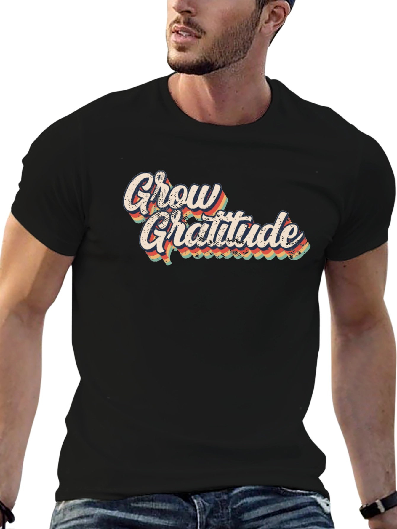 Grow Gratitude Retro Graphic T-Shirt