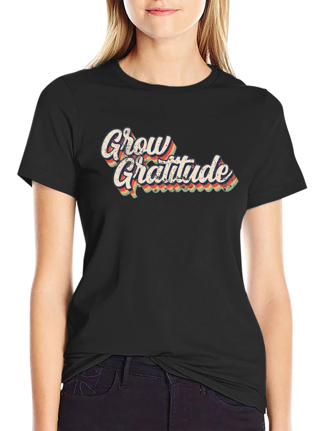 Grow Gratitude Retro Graphic T-Shirt