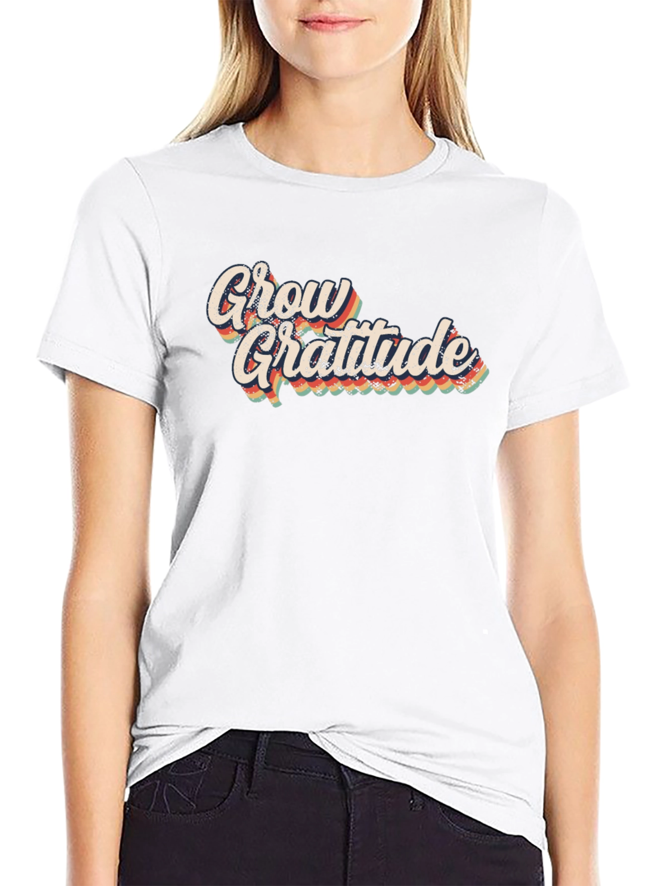 Grow Gratitude Retro Graphic T-Shirt