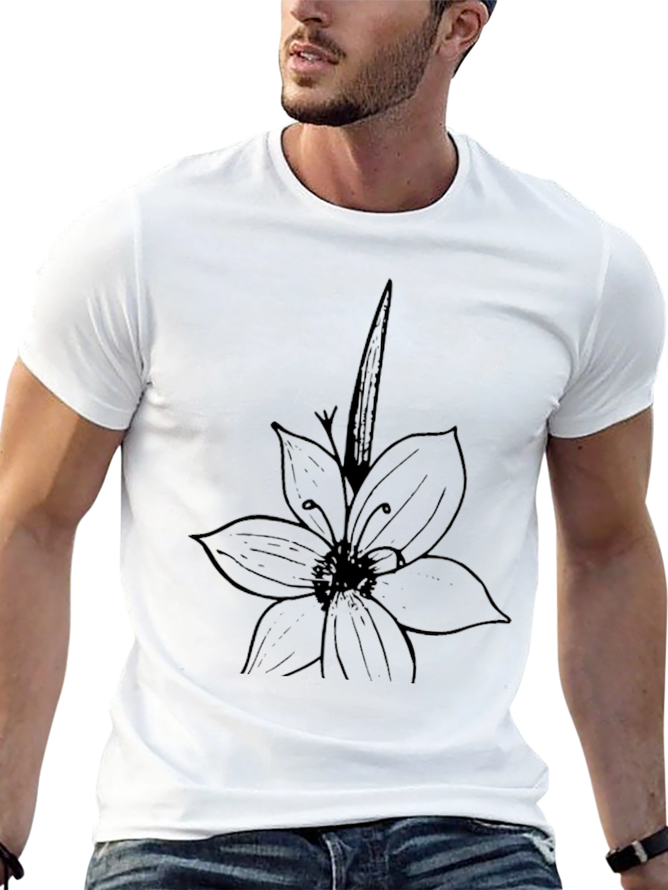 Black Floral Graphic Tee - Casual Style