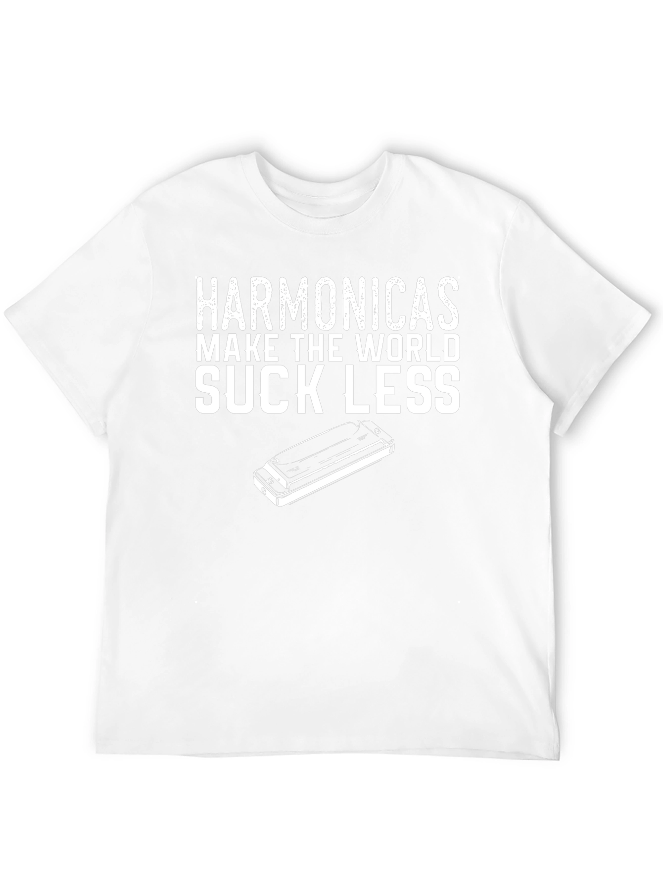Harmonicas Make the World Suck Less Black T-Shirt