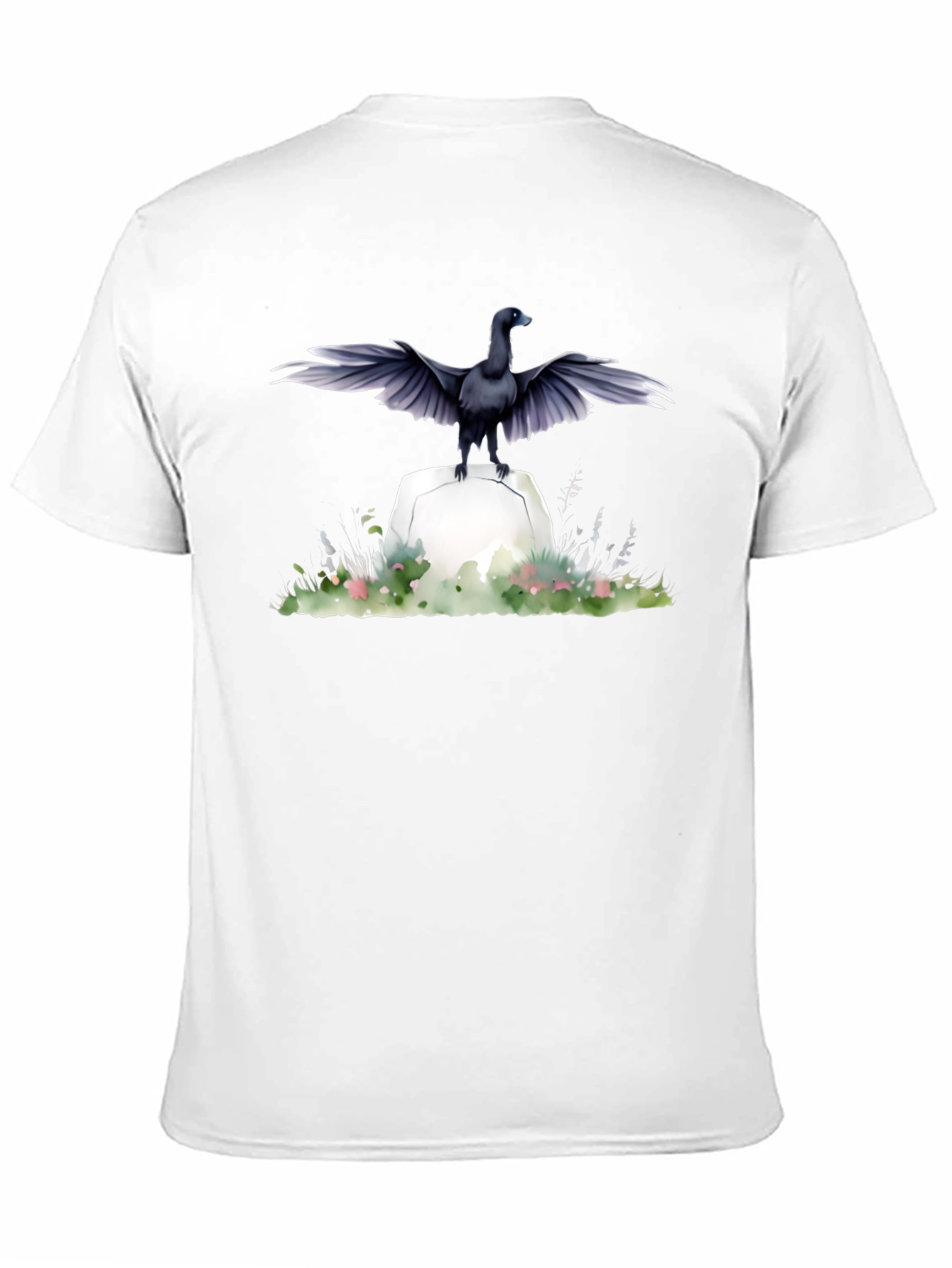 Raven on Tombstone Graphic Tee - Mens Black T-Shirt