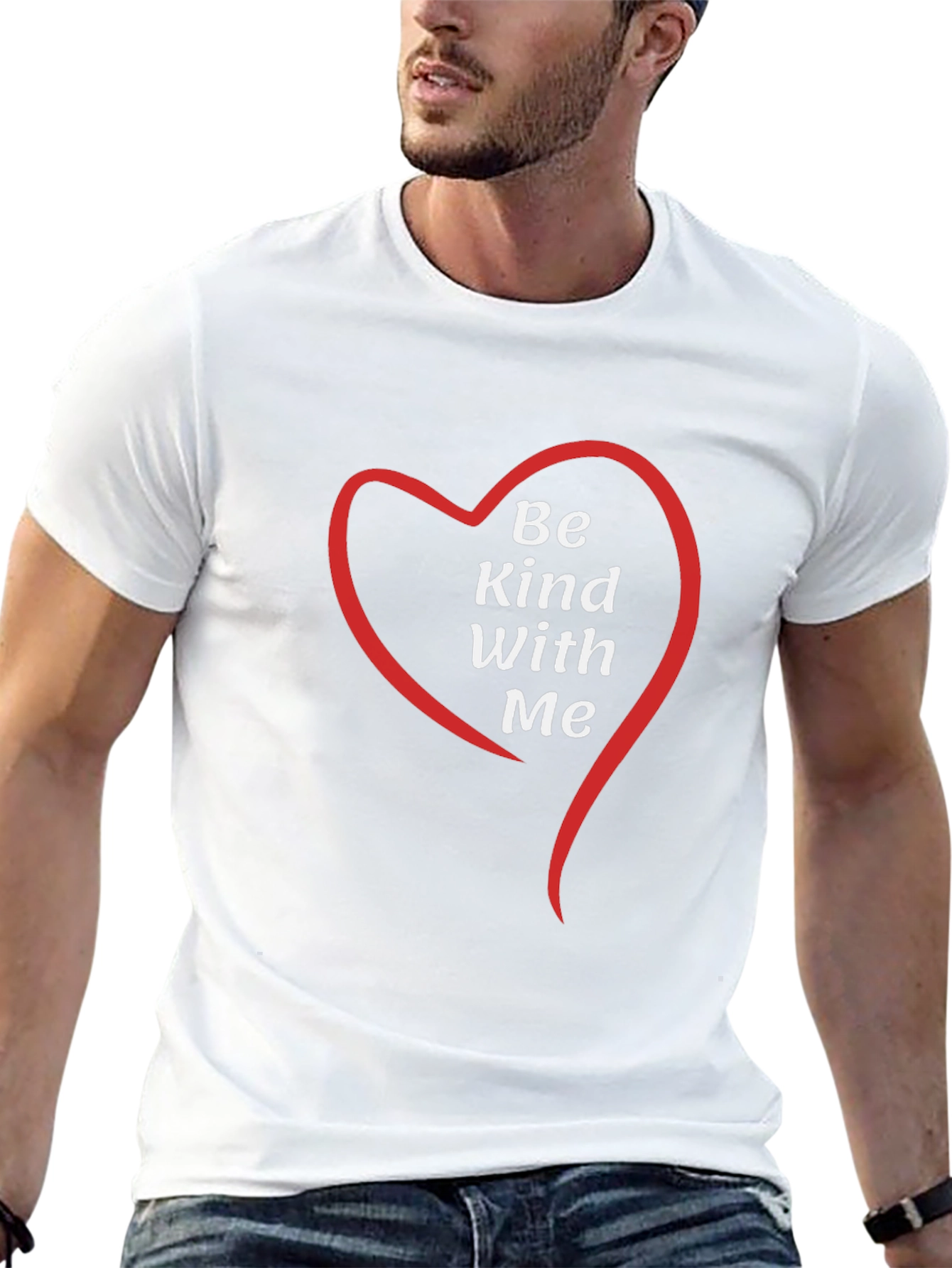 Be Kind With Me Heart Graphic Tee - Black