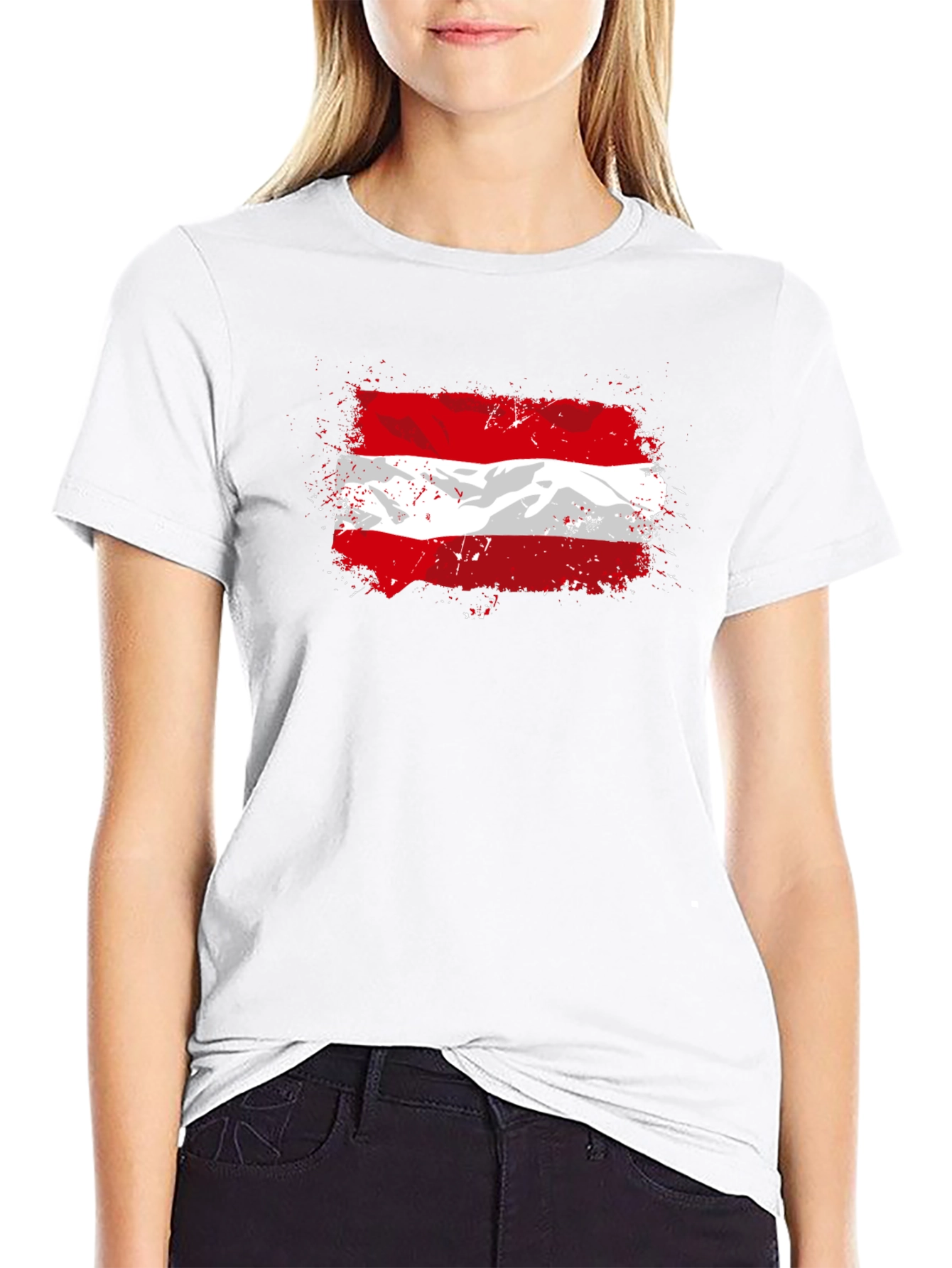 Austrian Flag T-Shirt - Grunge Style Graphic Tee