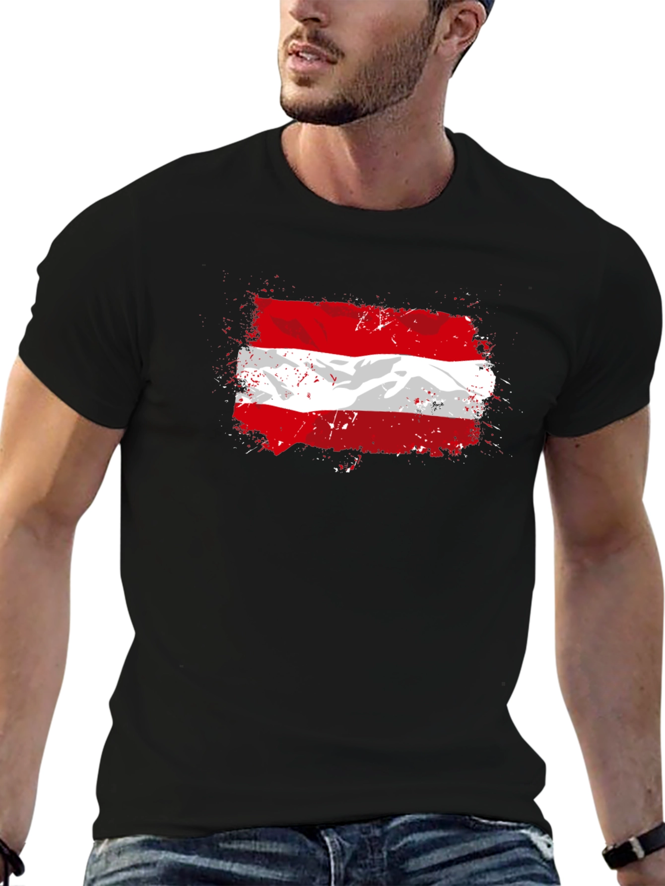 Austrian Flag T-Shirt - Grunge Style Graphic Tee