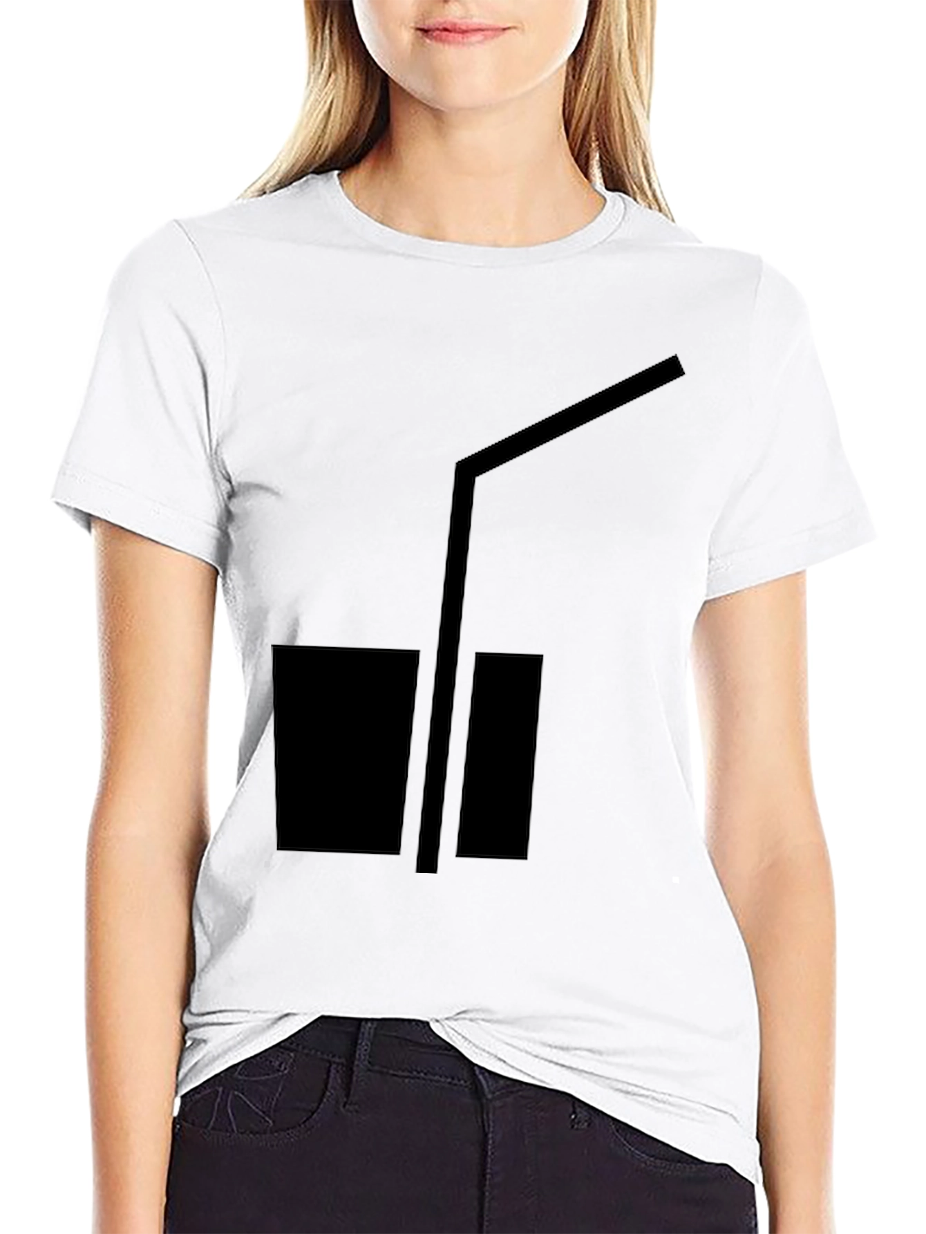 Minimalist Black T-Shirt with Graphic Design