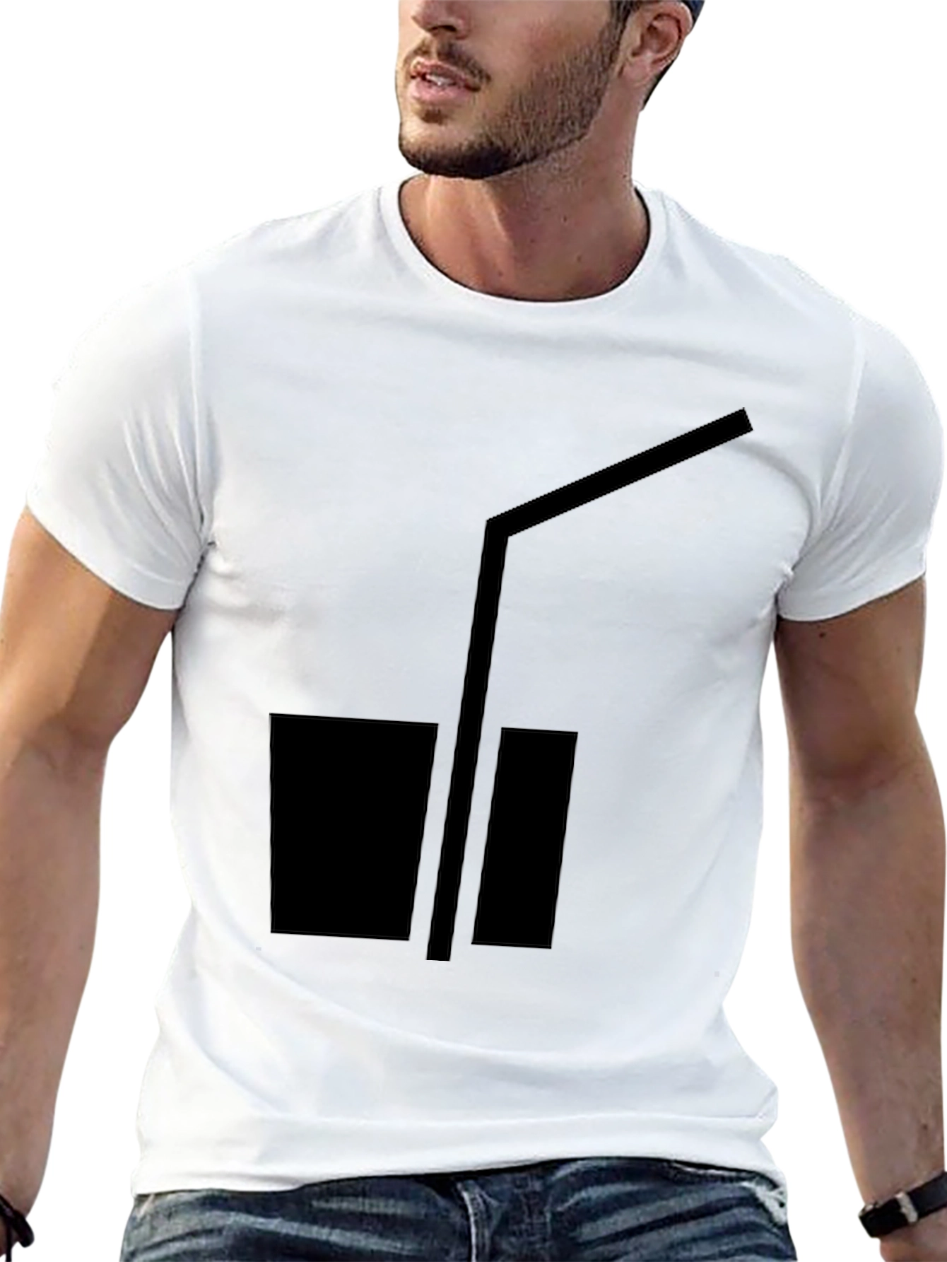 Minimalist Black T-Shirt with Graphic Design