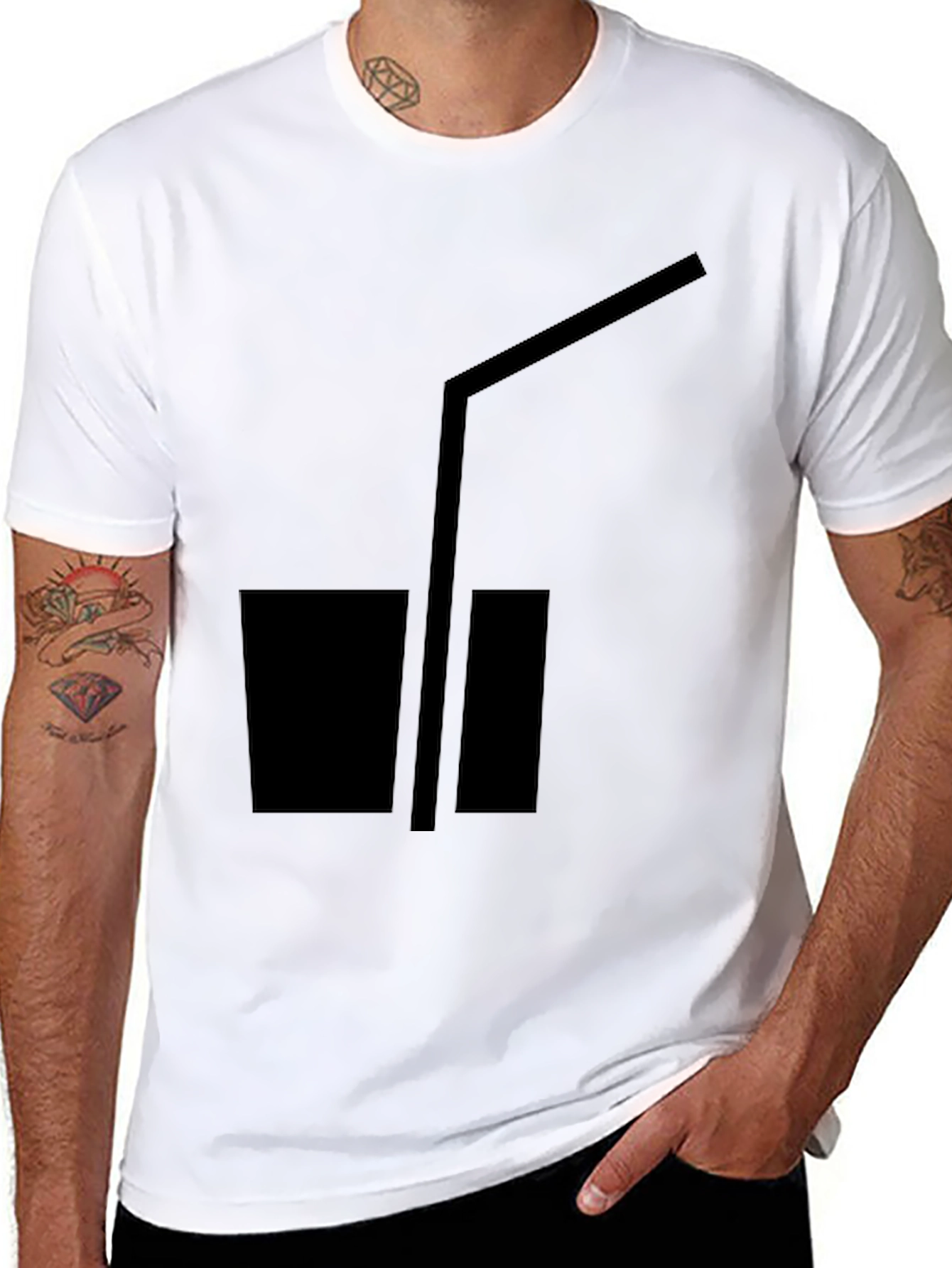 Minimalist Black T-Shirt with Graphic Design