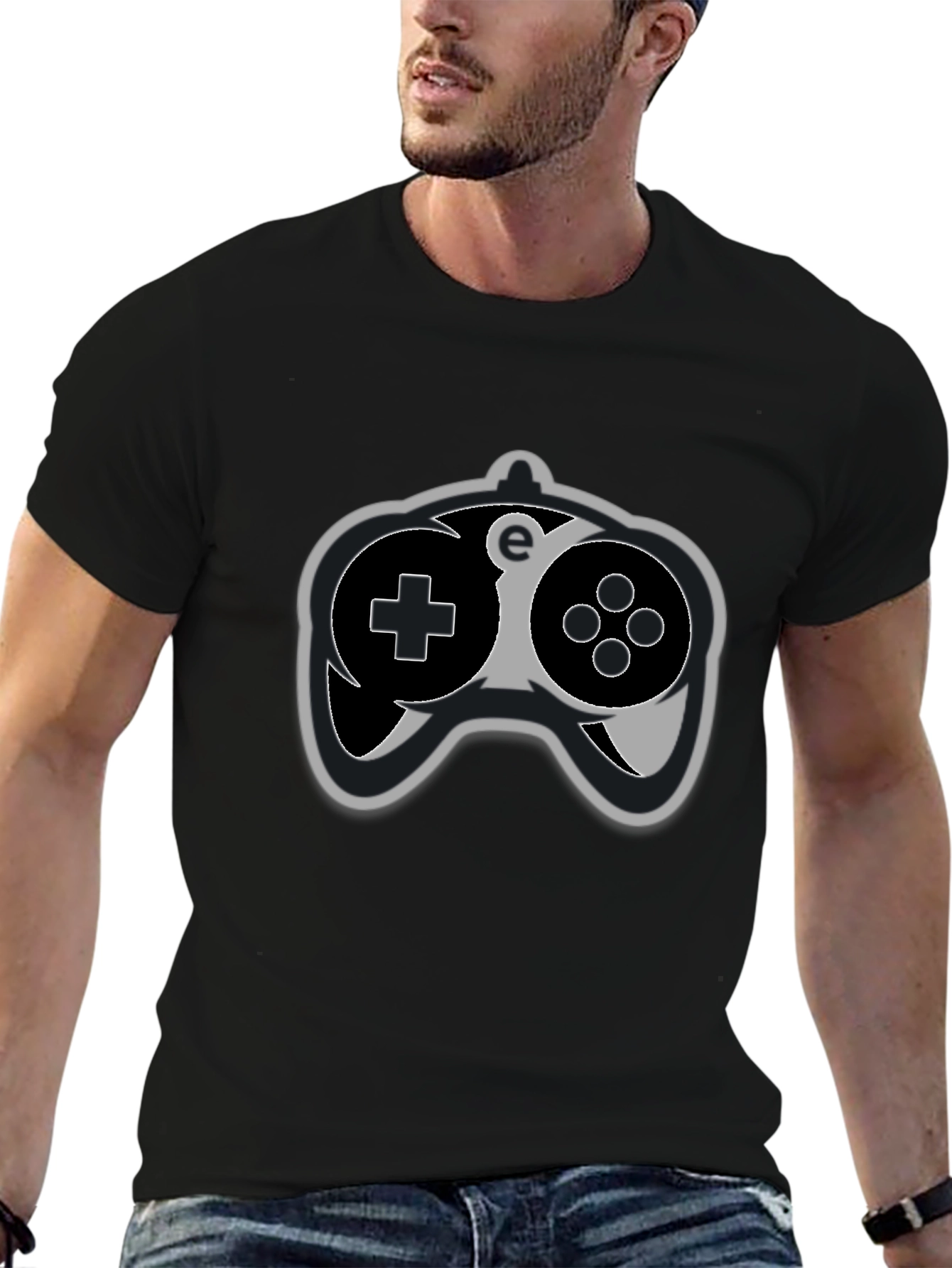 Gamer Controller Graphic Tee - Black Cotton T-Shirt