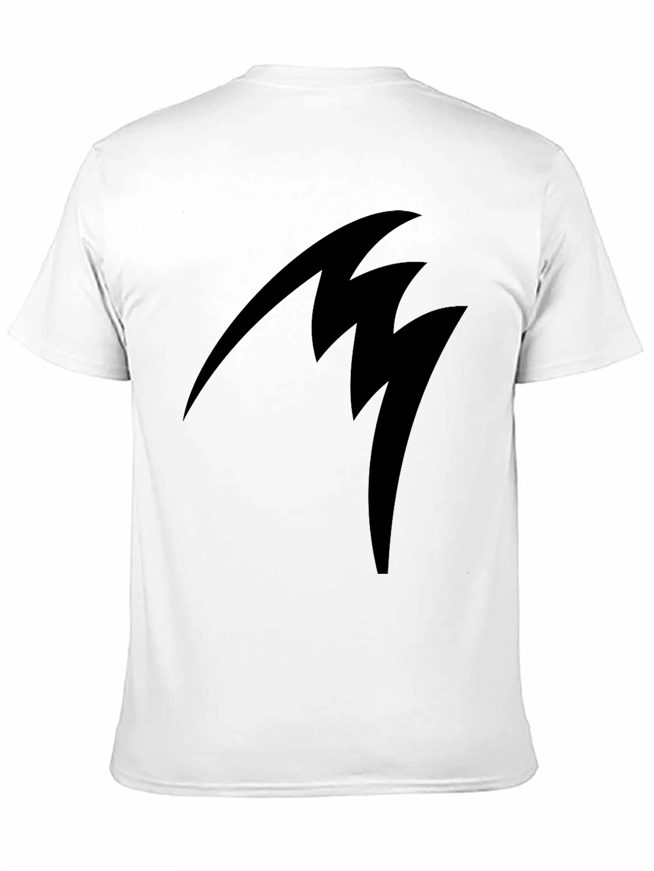 Black Tee with Abstract Lightning Bolt Design