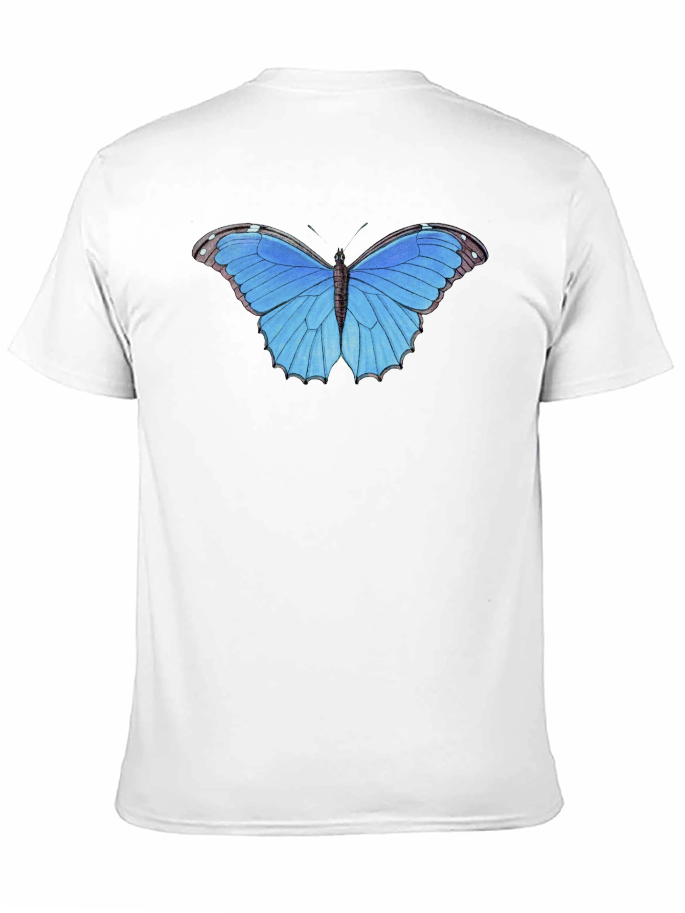 Blue Butterfly Graphic Tee - Unisex Black T-Shirt