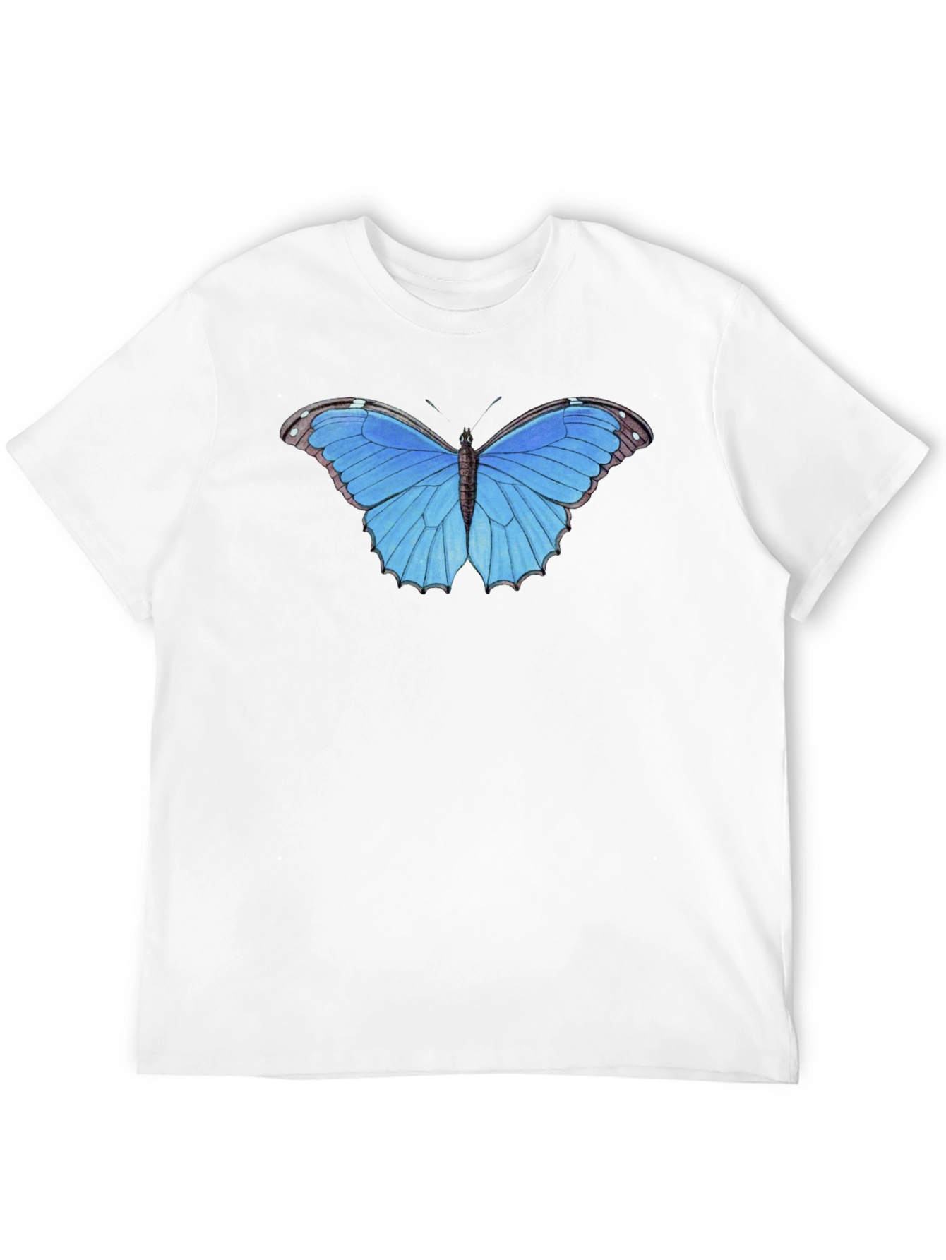 Blue Butterfly Graphic Tee - Unisex Black T-Shirt