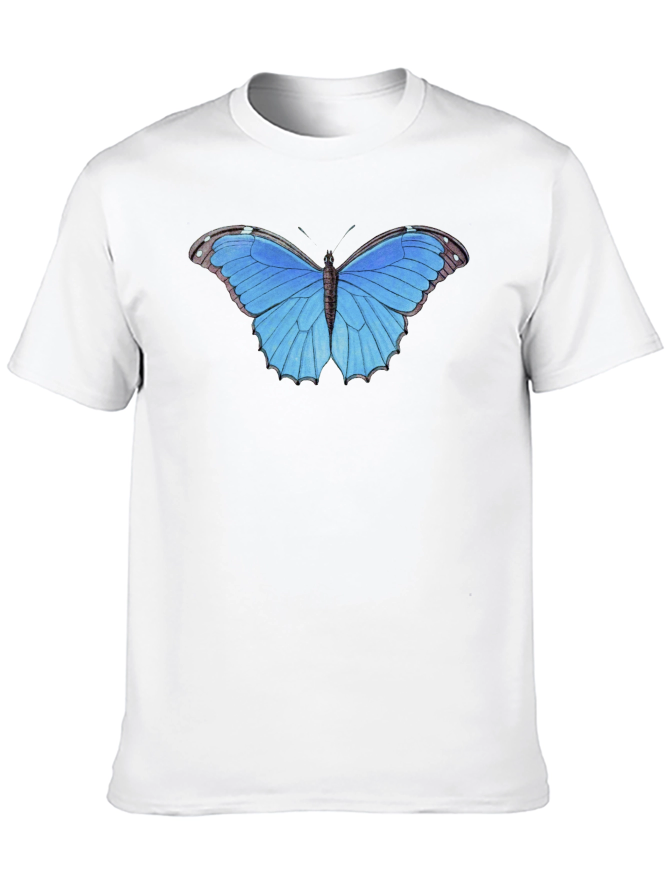 Blue Butterfly Graphic Tee - Unisex Black T-Shirt