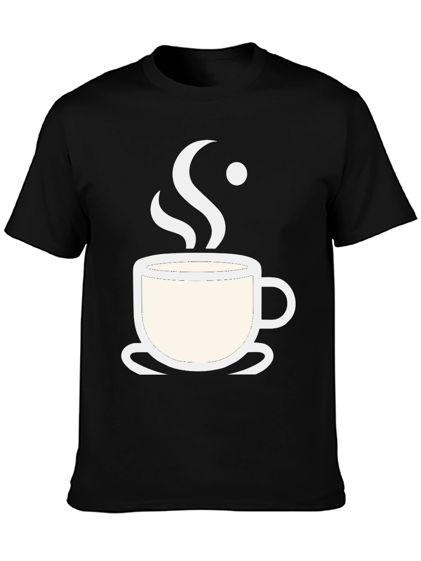 Coffee Cup Graphic Tee - Black Cotton Blend