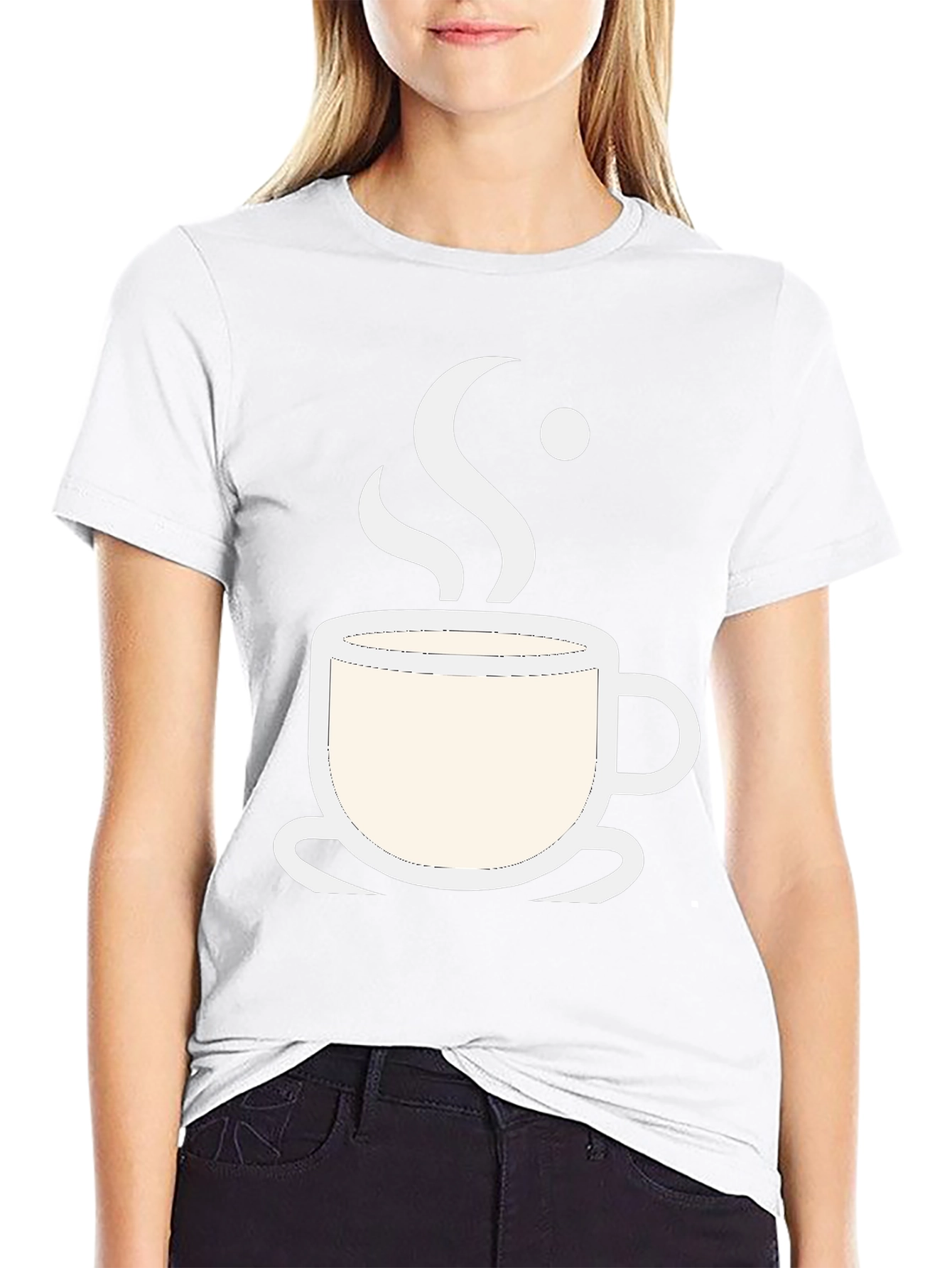 Coffee Cup Graphic Tee - Black Cotton Blend