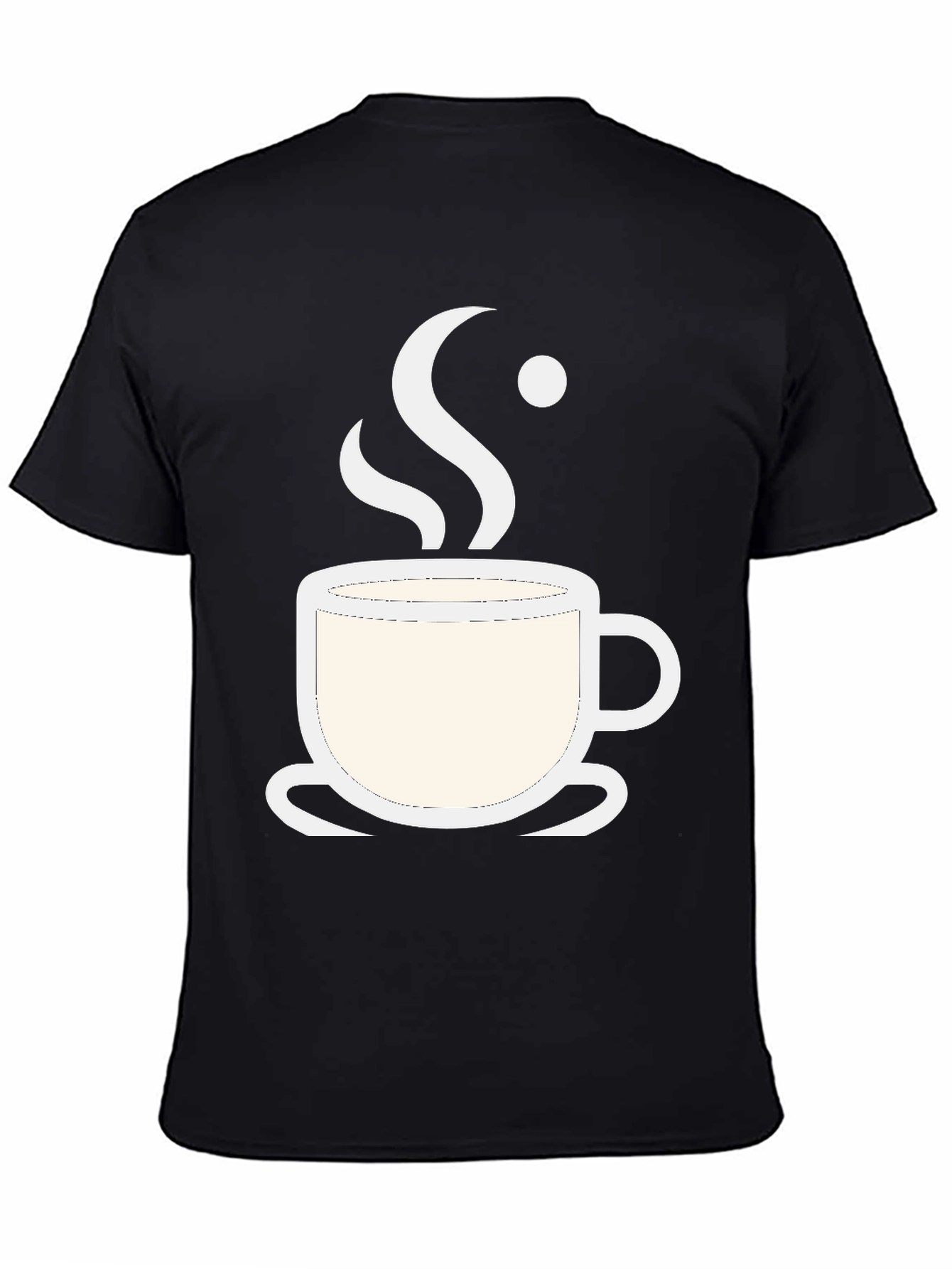 Coffee Cup Graphic Tee - Black Cotton Blend