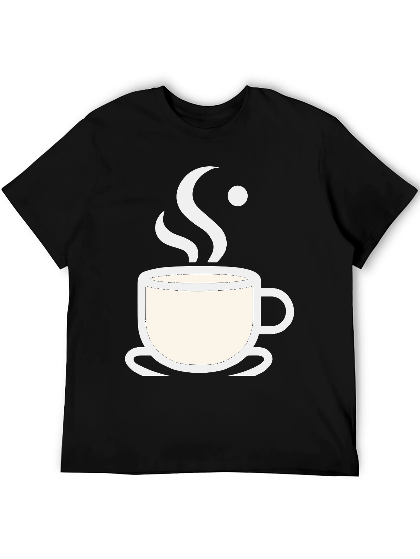 Coffee Cup Graphic Tee - Black Cotton Blend
