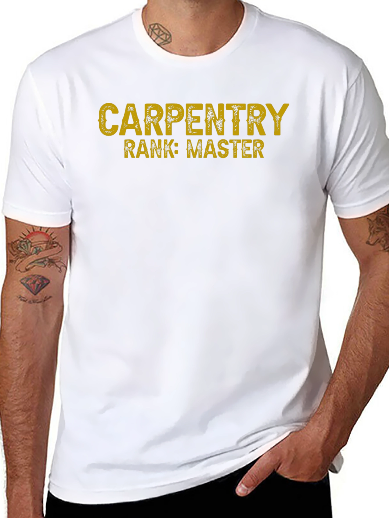 Carpentry Master T-Shirt - Black Crew Neck