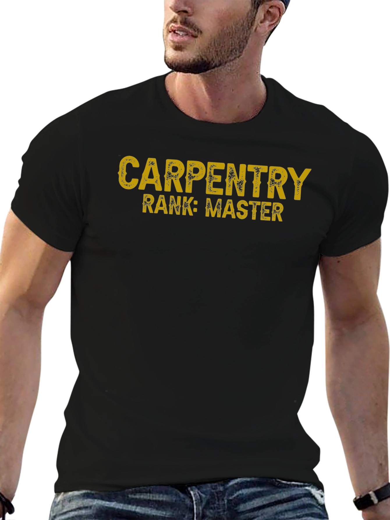 Carpentry Master T-Shirt - Black Crew Neck