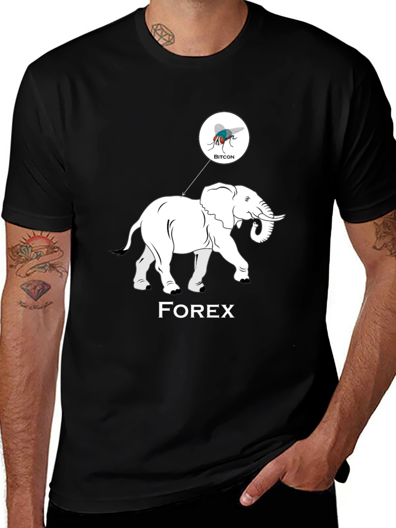 Forex Elephant Bitcoin Fly Graphic Tee