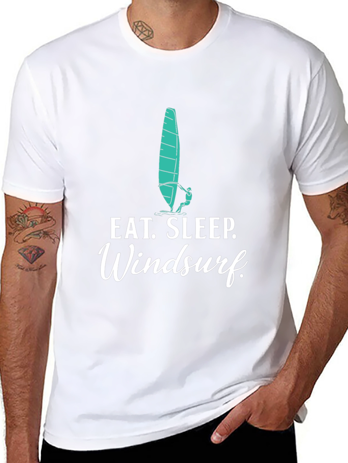 Eat. Sleep. Windsurf. Black Graphic Tee