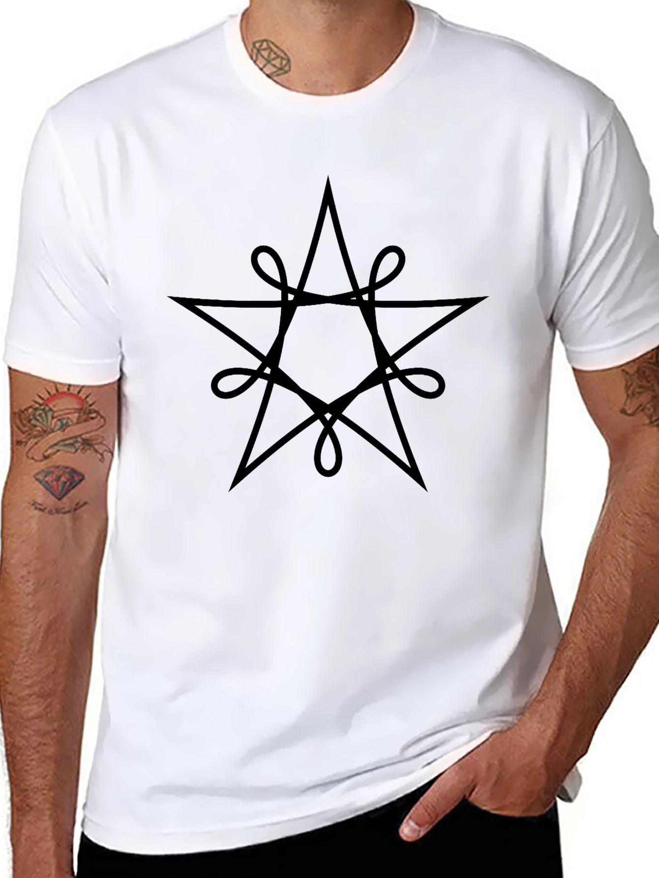 Mystic Star Graphic Tee - Black Cotton Blend