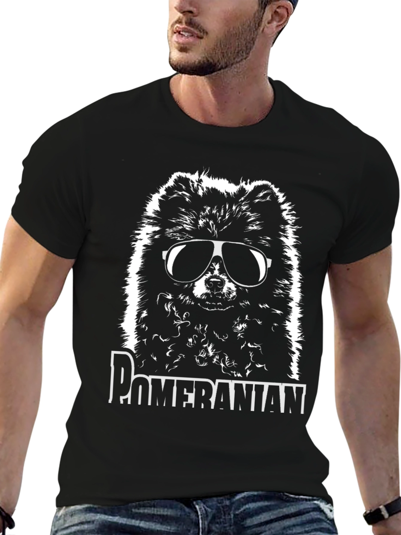 Cool Pomeranian Dog Graphic T-Shirt