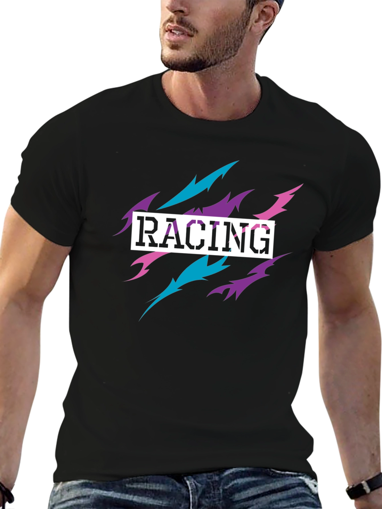 Racing Graphic Tee - Retro Style