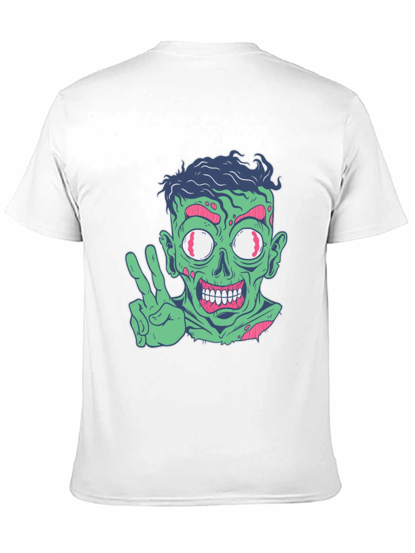 Zombie Peace Sign Graphic Tee - Mens Black T-Shirt