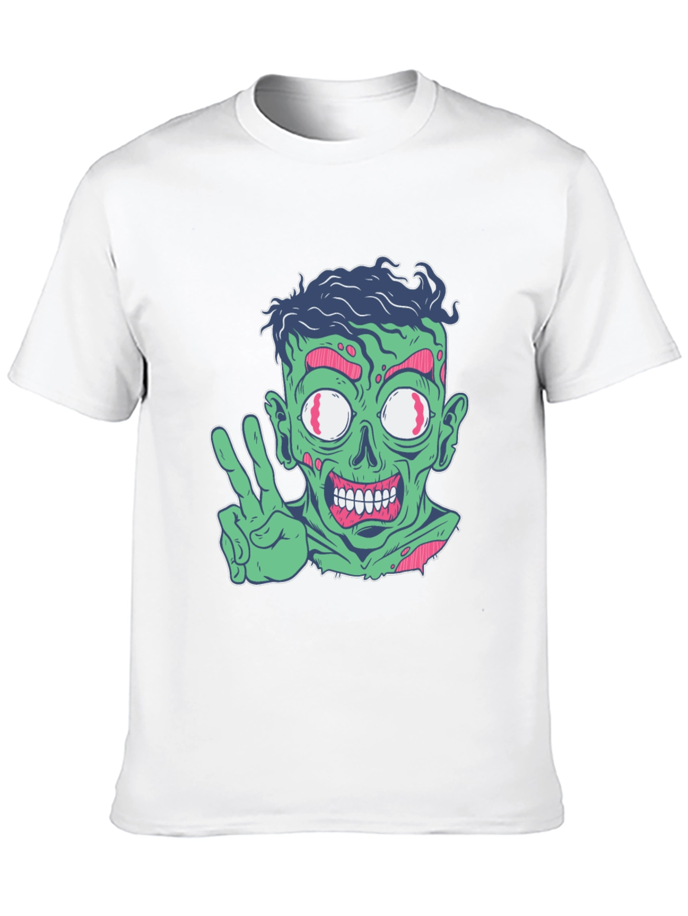 Zombie Peace Sign Graphic Tee - Mens Black T-Shirt