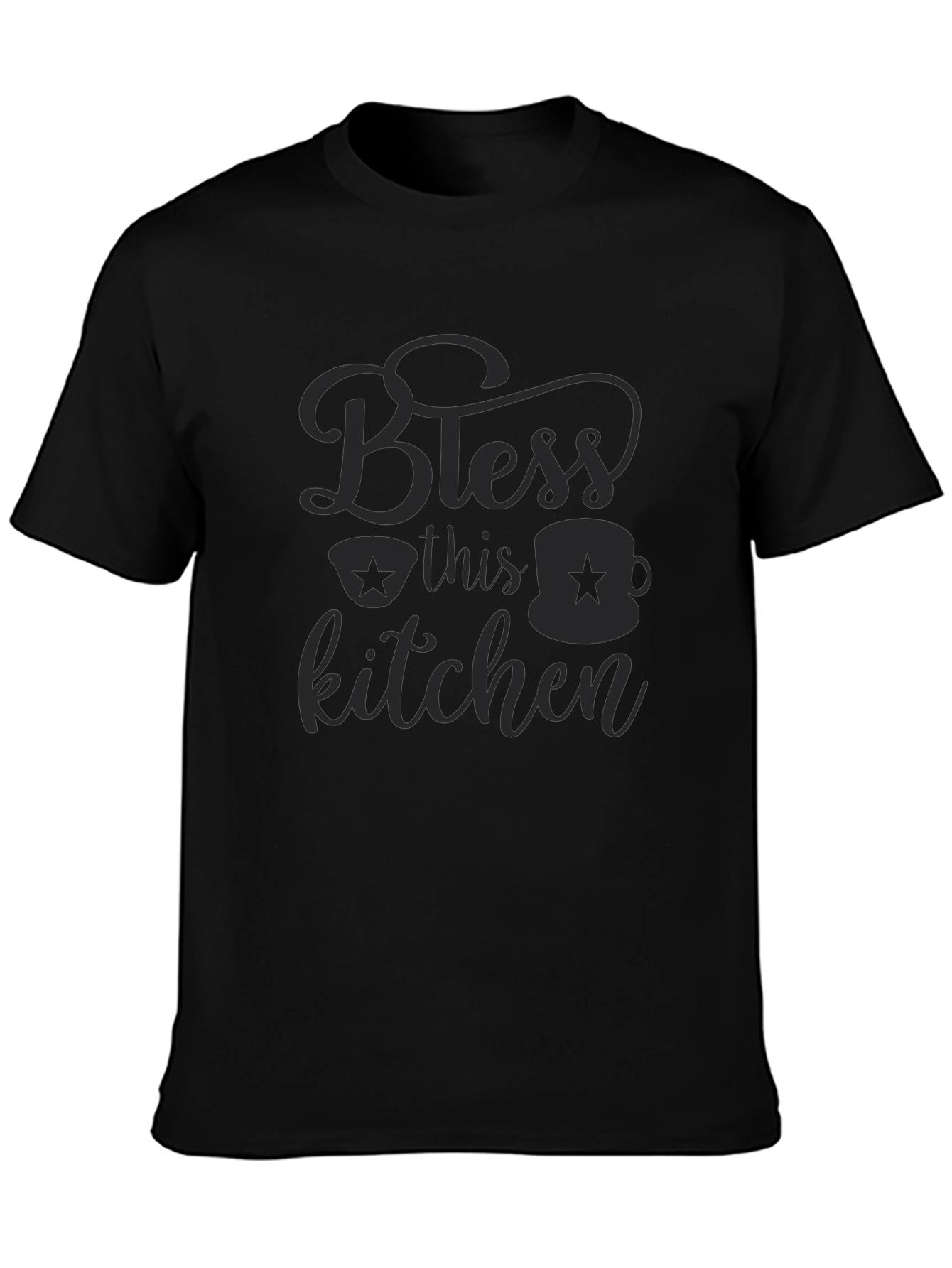 Bless This Kitchen Graphic Tee - Black
