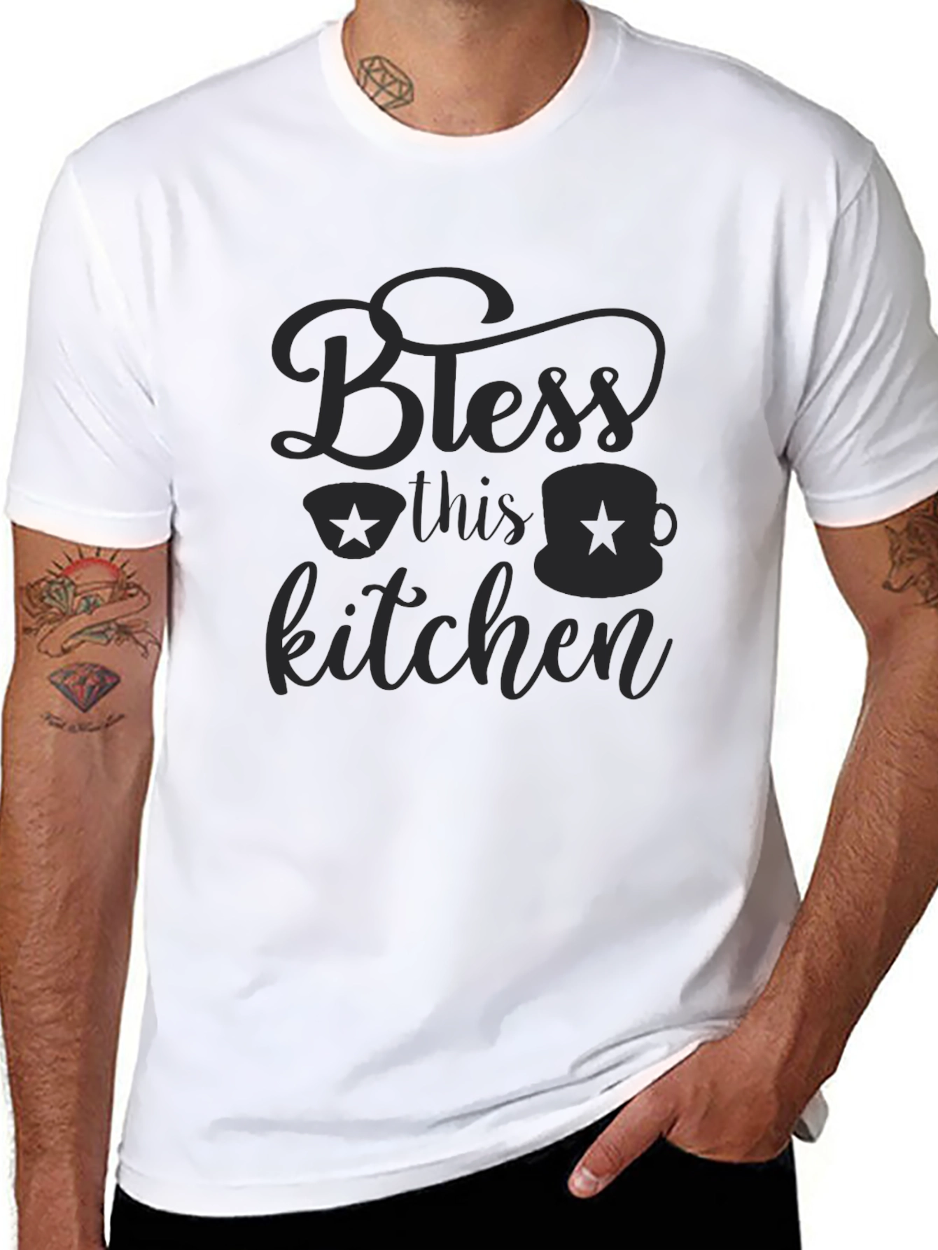 Bless This Kitchen Graphic Tee - Black
