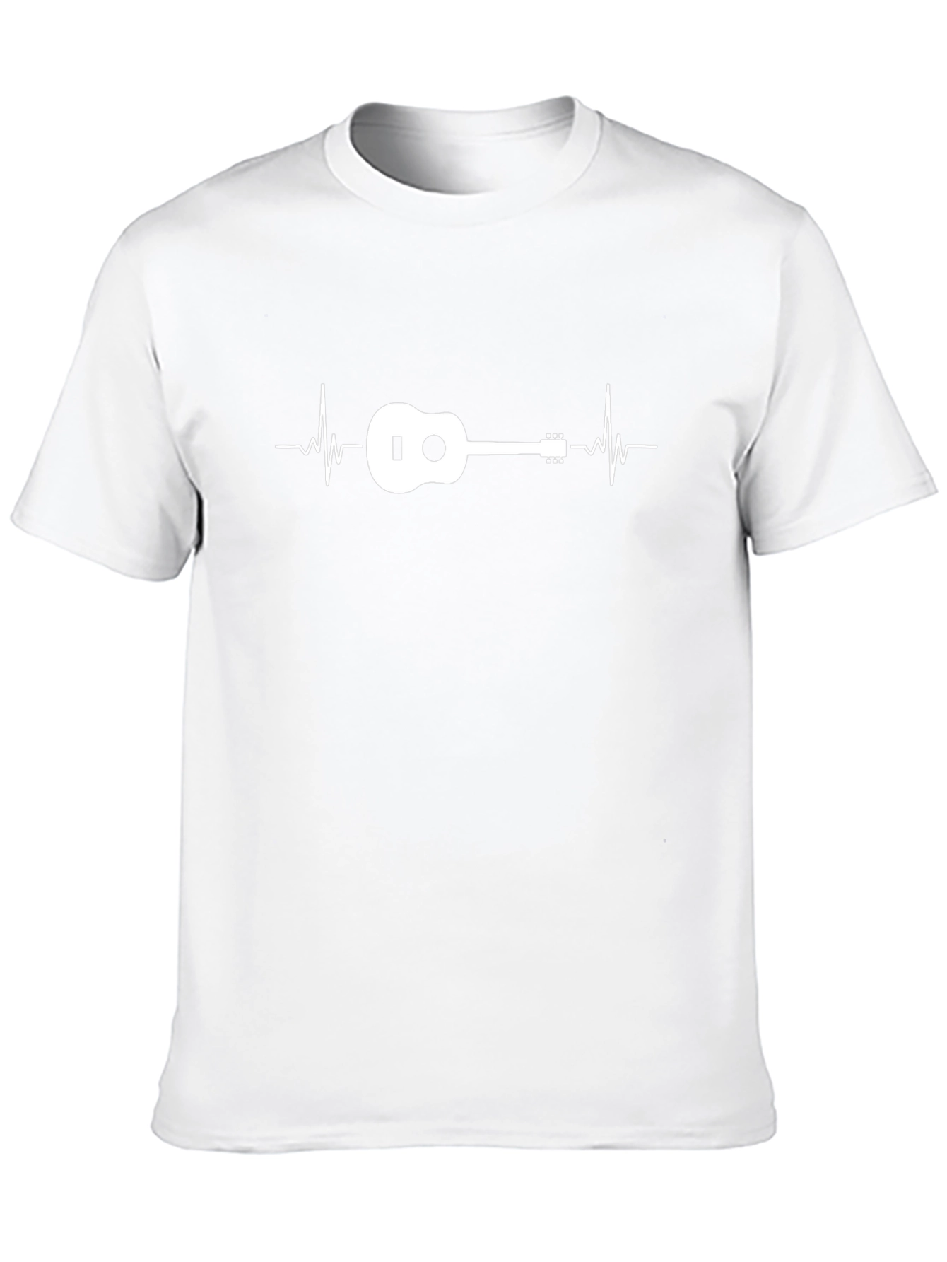 Ukulele Heartbeat Graphic Black T-Shirt