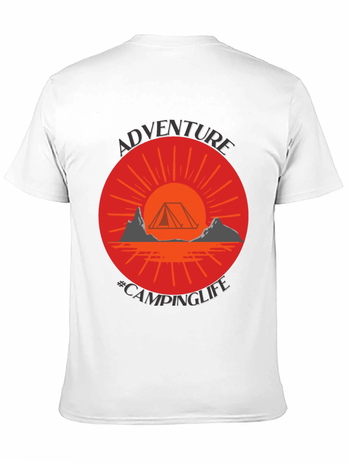 Adventure Camping Life Graphic Tee - Black