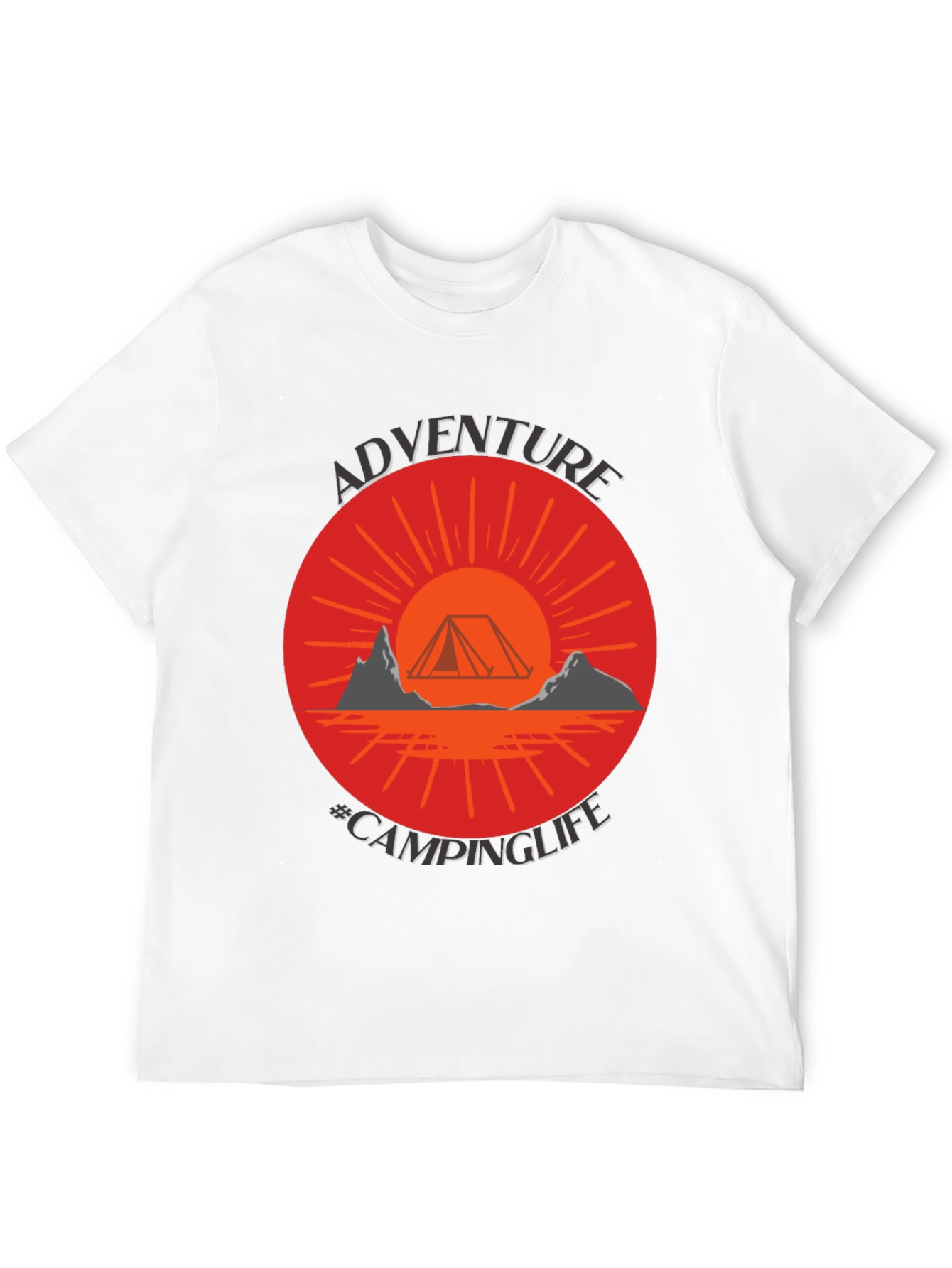 Adventure Camping Life Graphic Tee - Black