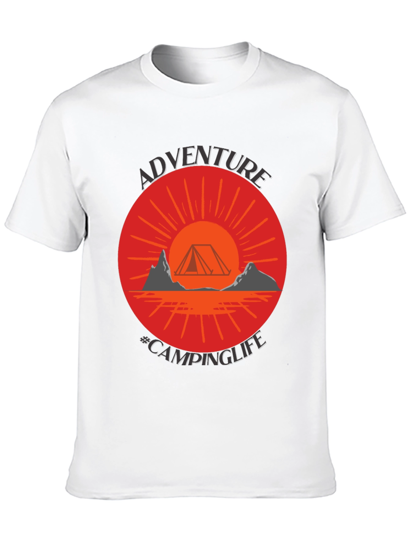Adventure Camping Life Graphic Tee - Black