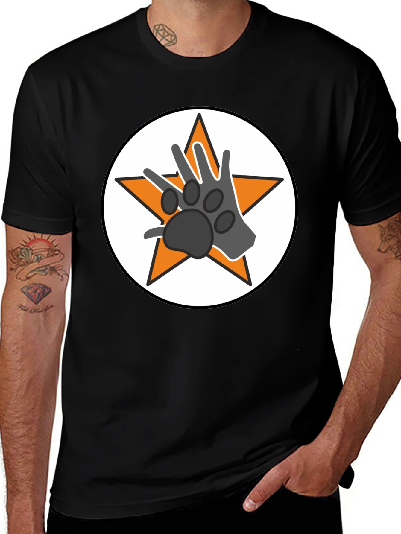 Star Paw Graphic Tee - Black Unisex T-Shirt