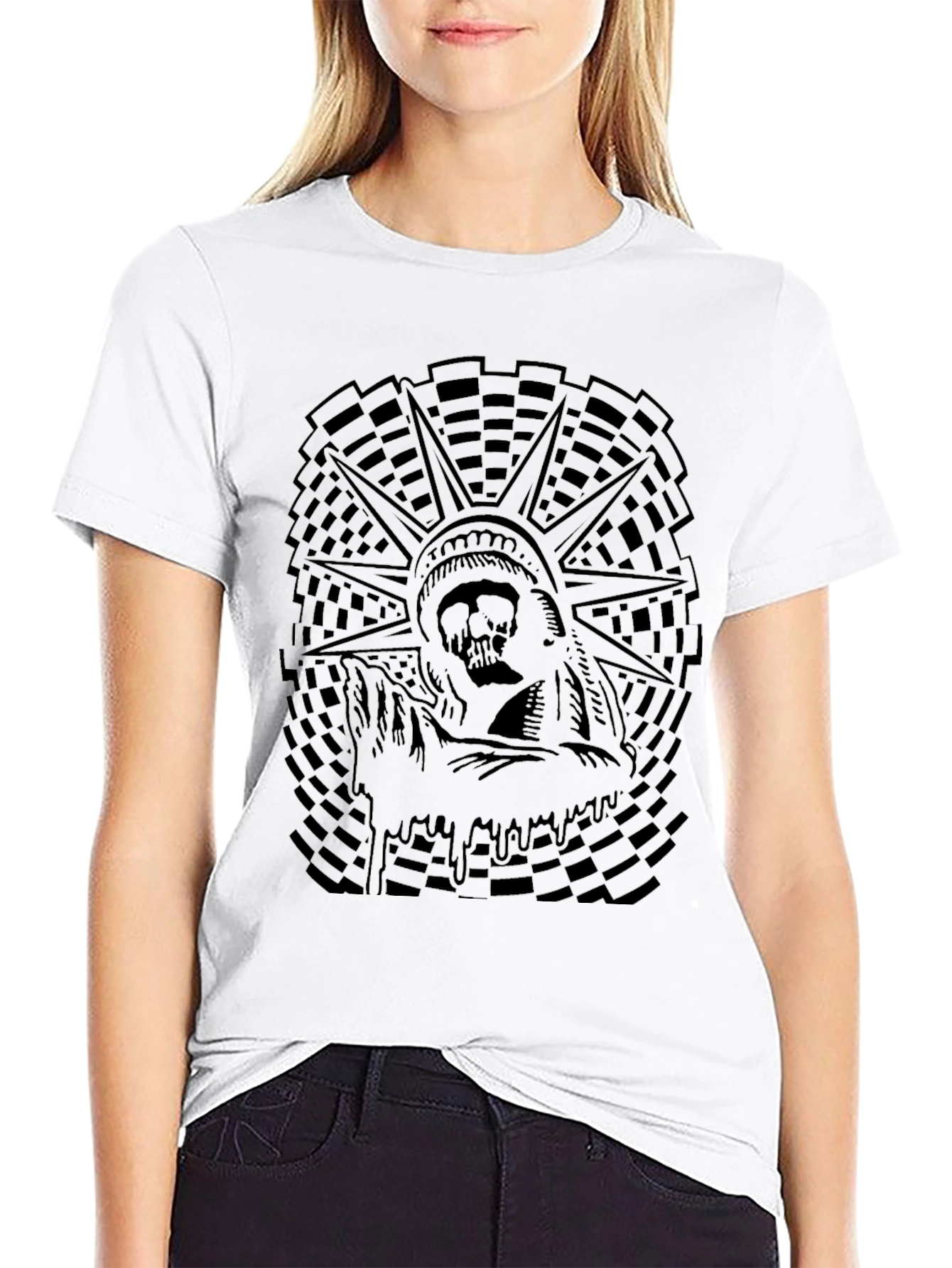 Grim Liberty Graphic Tee - Black Cotton T-Shirt