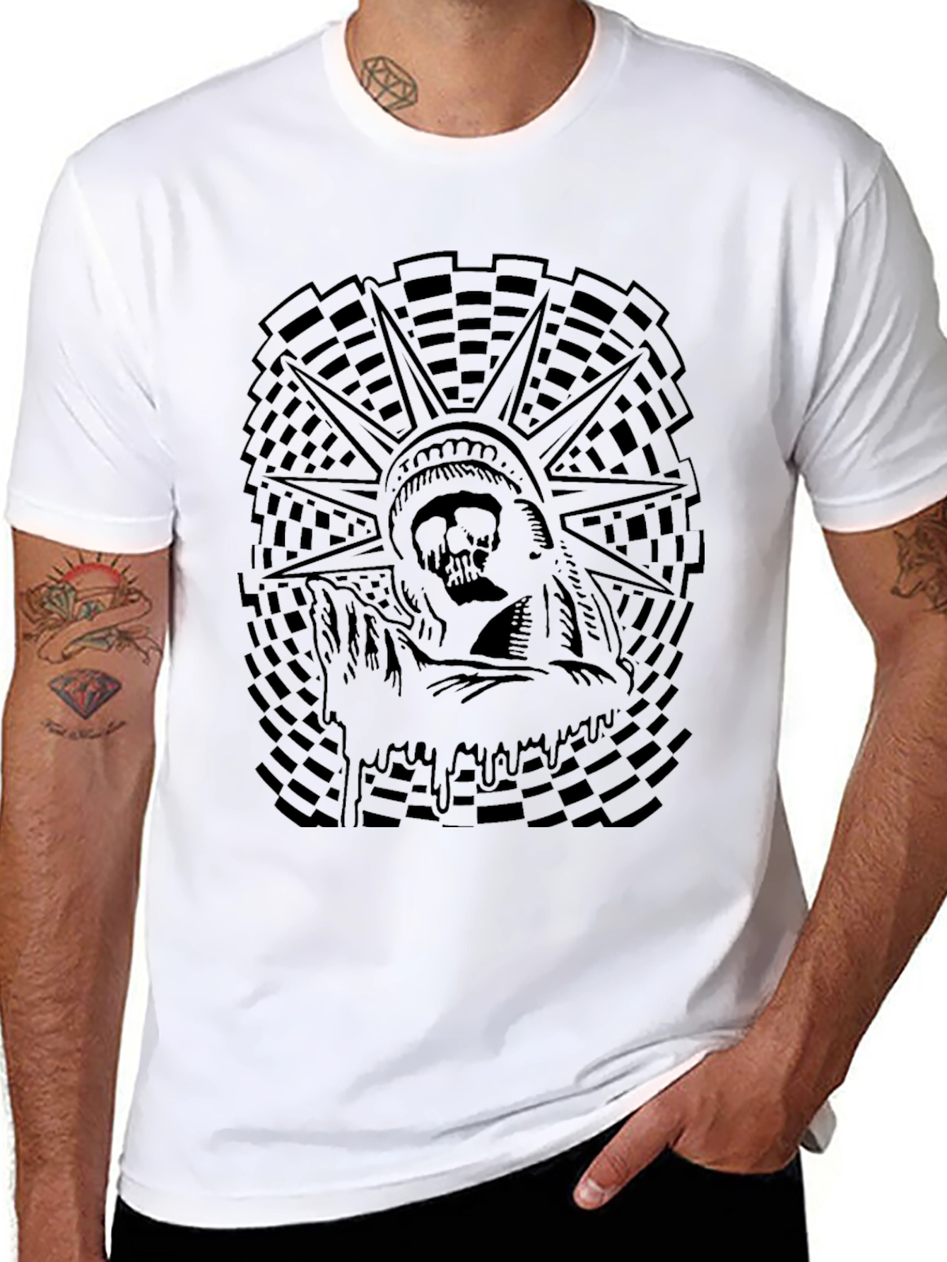 Grim Liberty Graphic Tee - Black Cotton T-Shirt