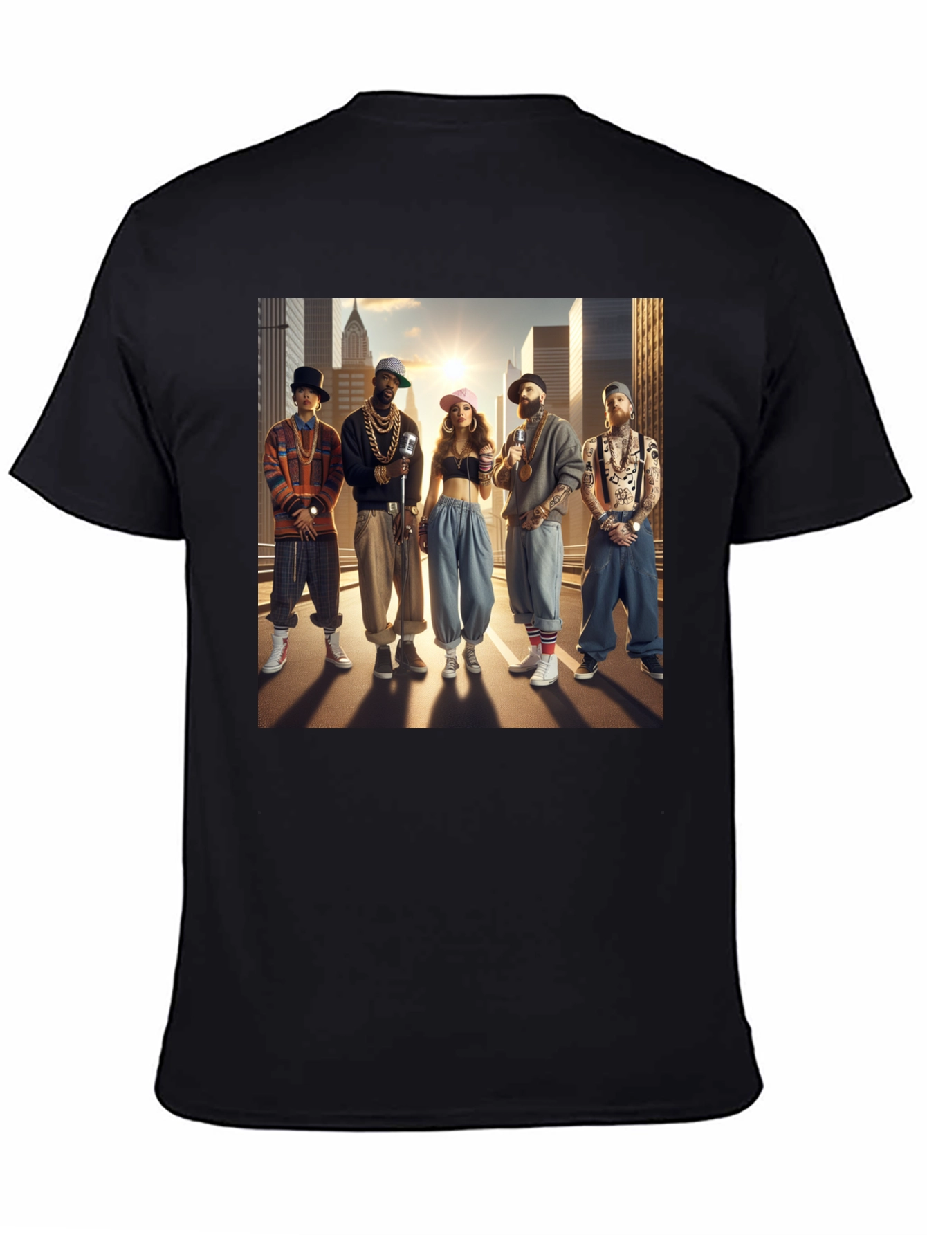 Retro Hip Hop Crew Graphic T-Shirt