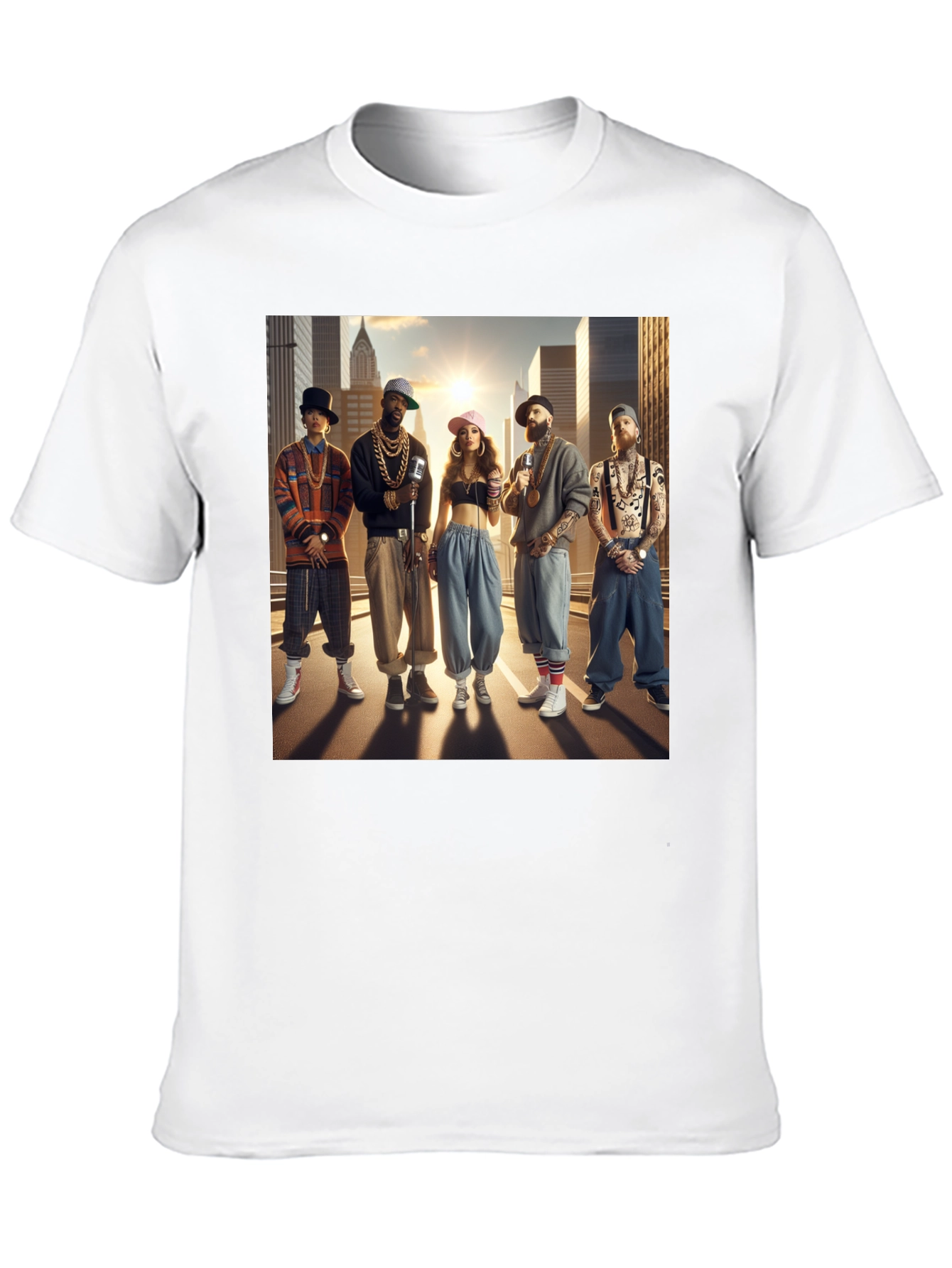 Retro Hip Hop Crew Graphic T-Shirt