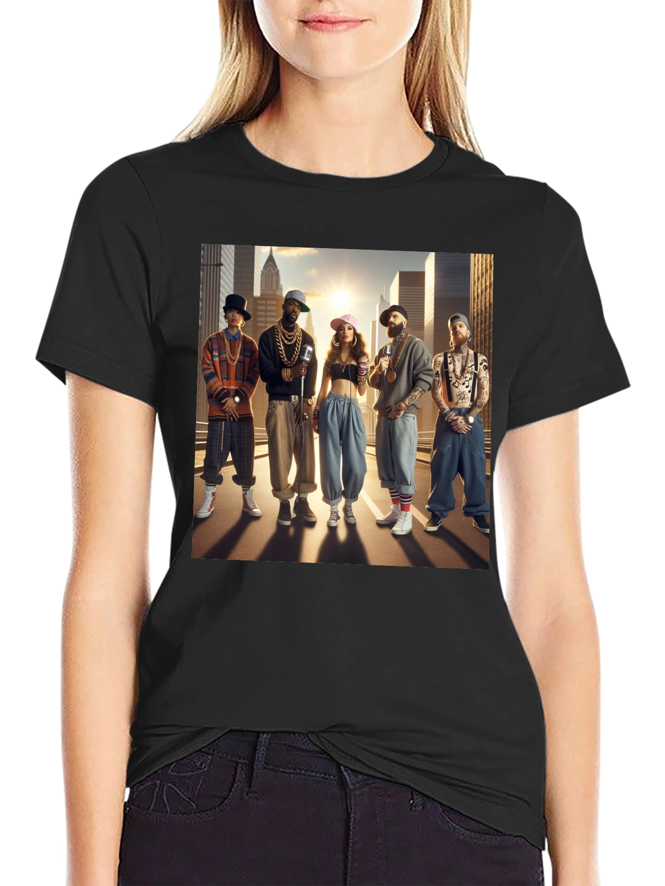 Retro Hip Hop Crew Graphic T-Shirt