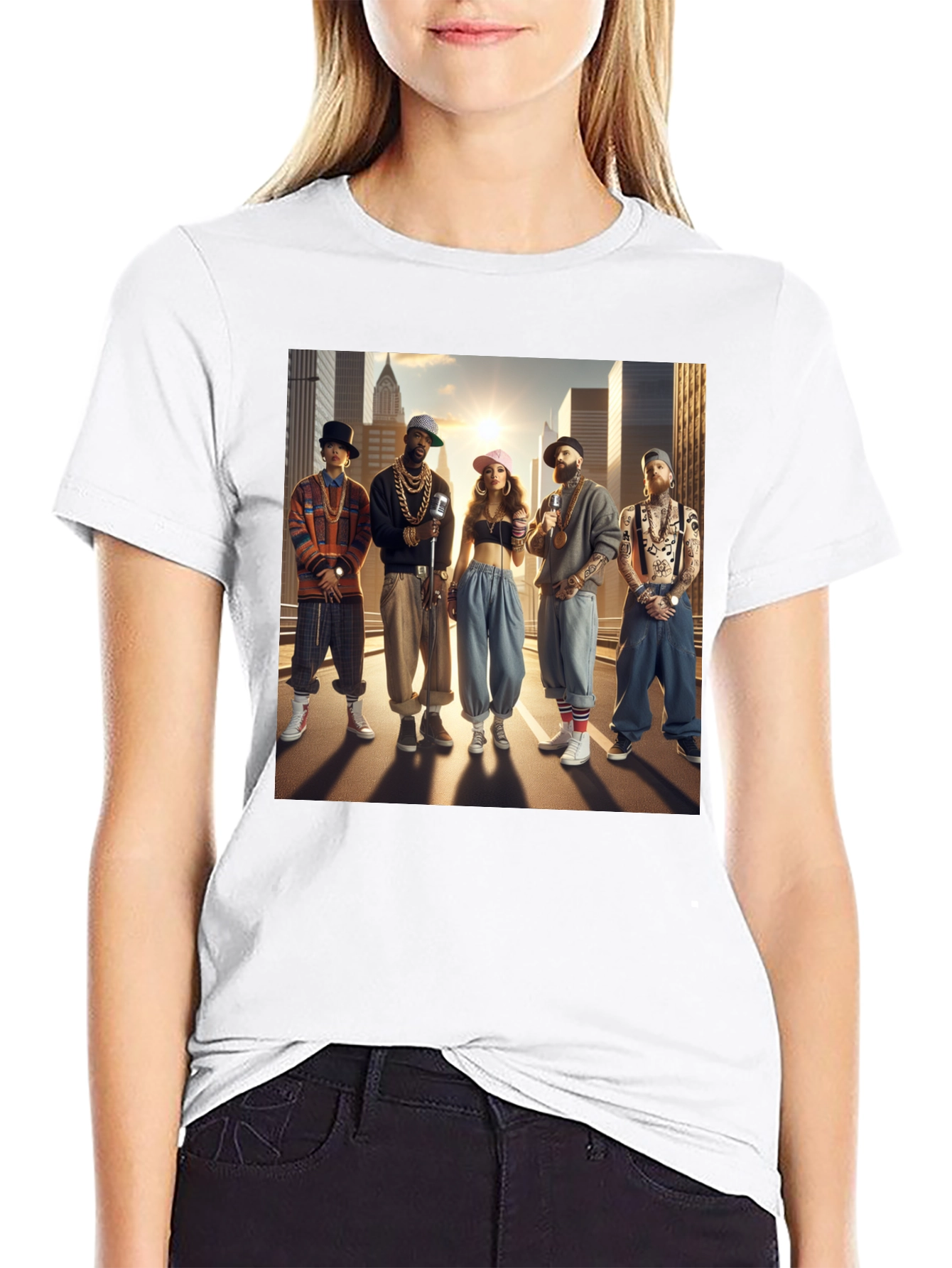Retro Hip Hop Crew Graphic T-Shirt