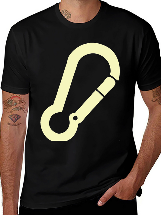 Carabiner Graphic Tee - Black Cotton T-Shirt