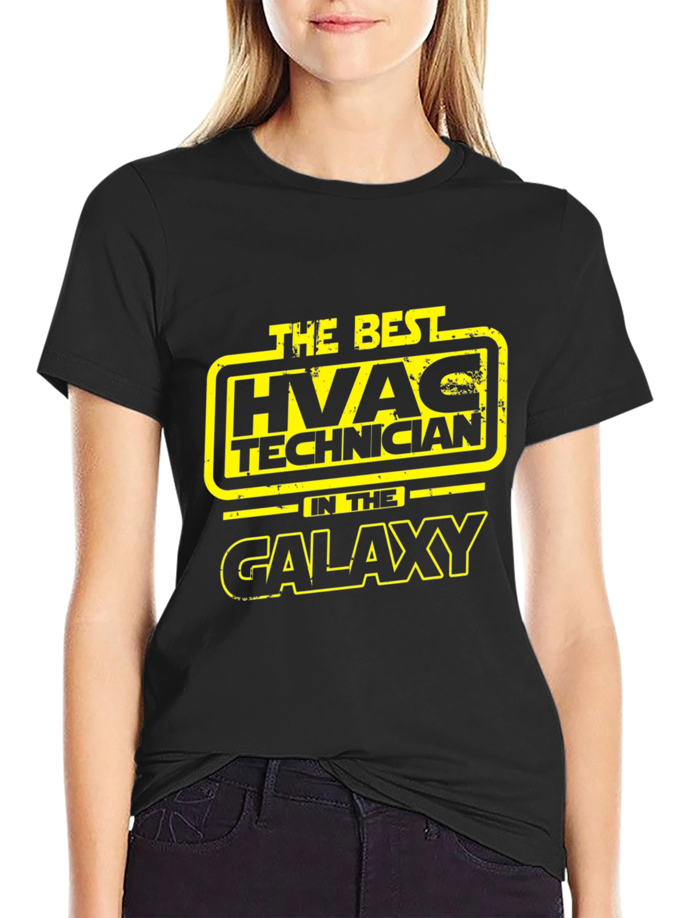 HVAC Technician in the Galaxy Black T-Shirt