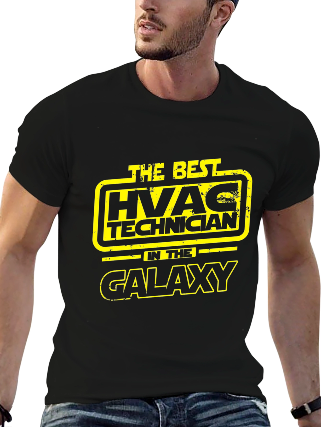 HVAC Technician in the Galaxy Black T-Shirt