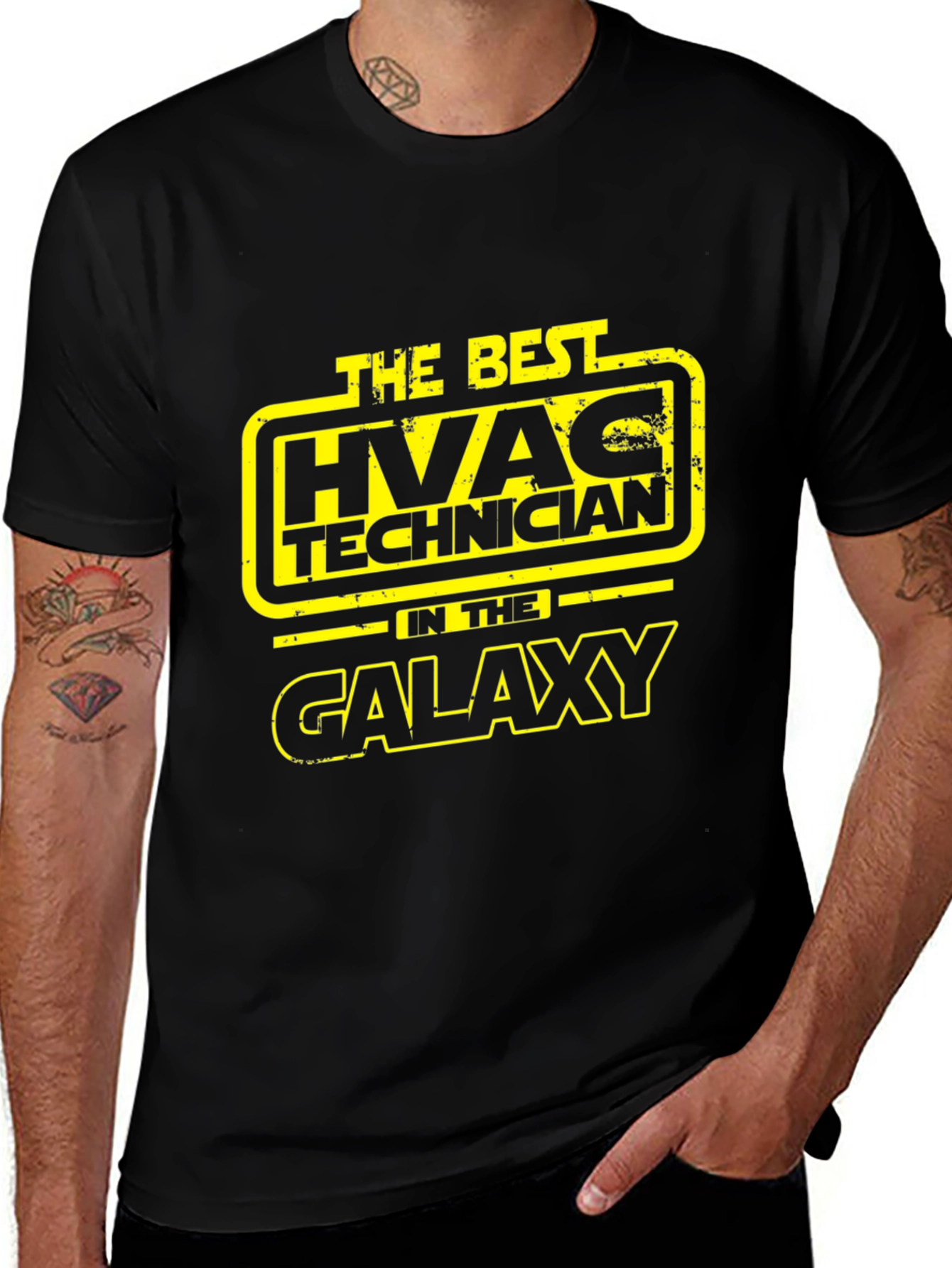 HVAC Technician in the Galaxy Black T-Shirt