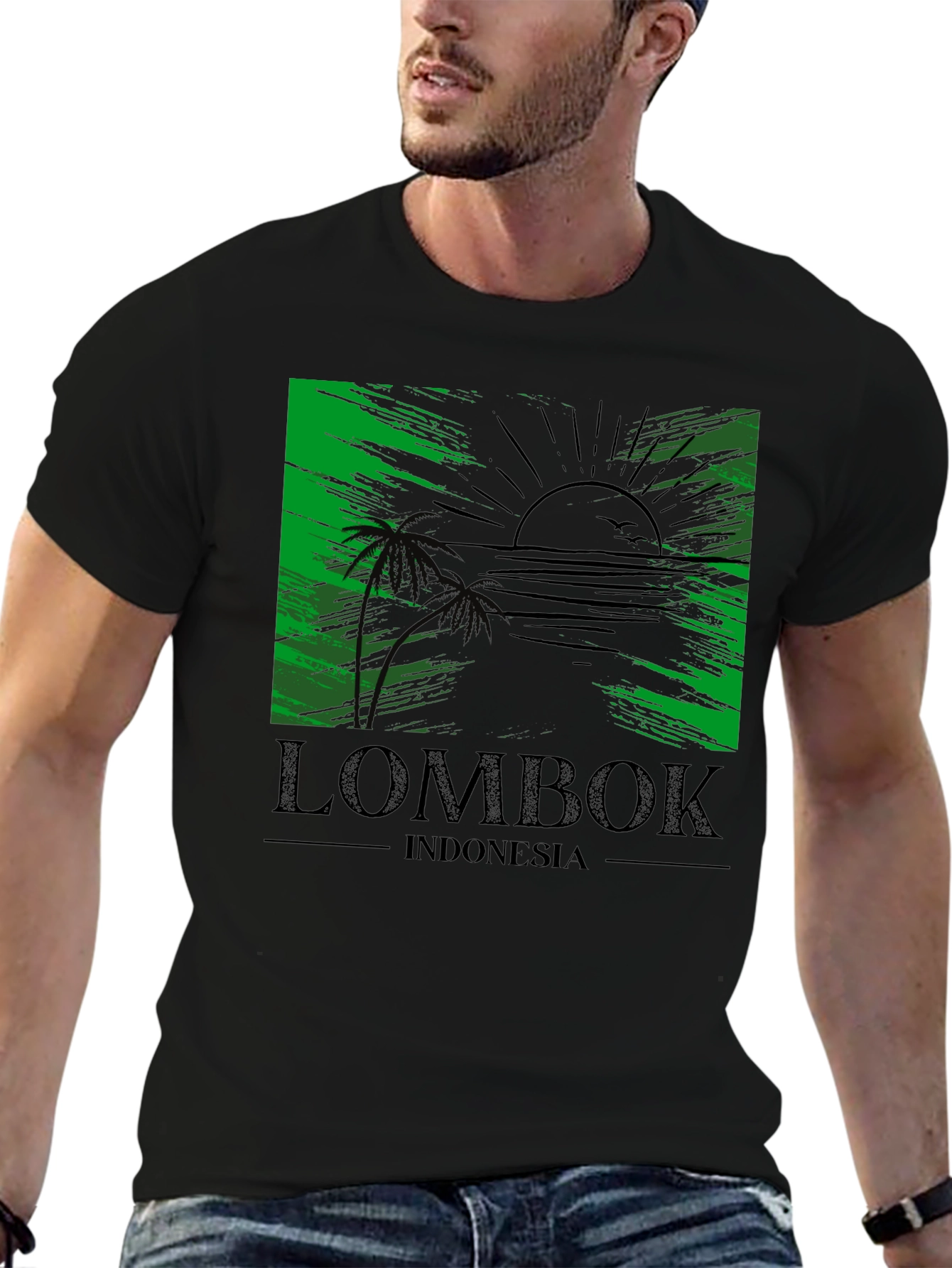 Lombok Indonesia T-Shirt Tropical Beach Design
